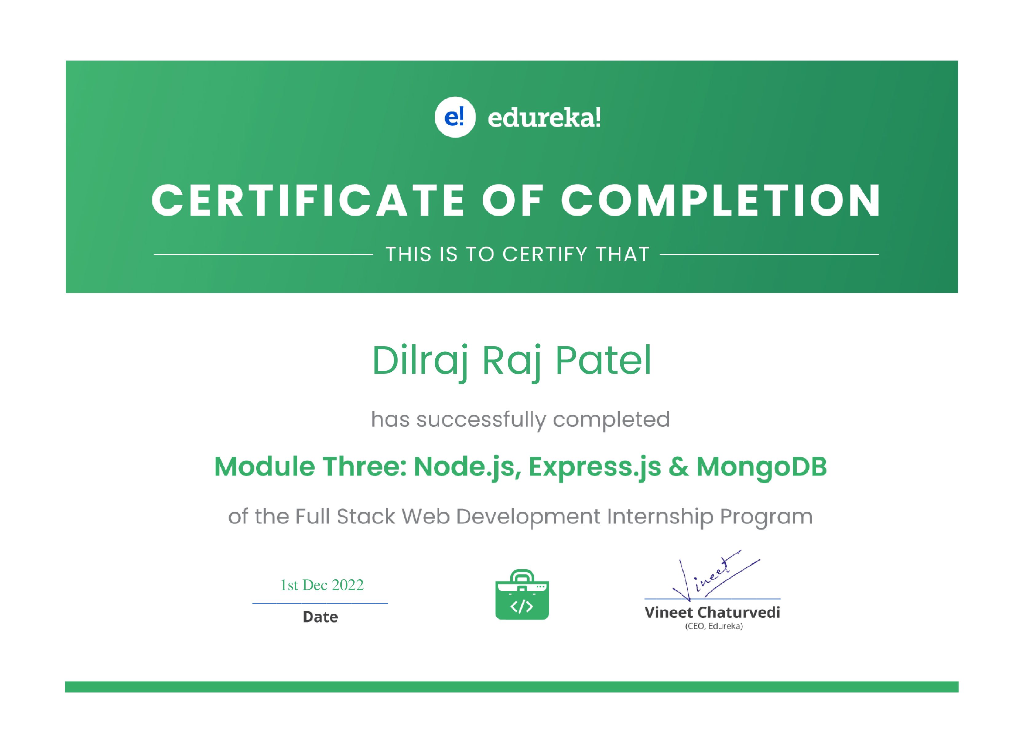 certificate!