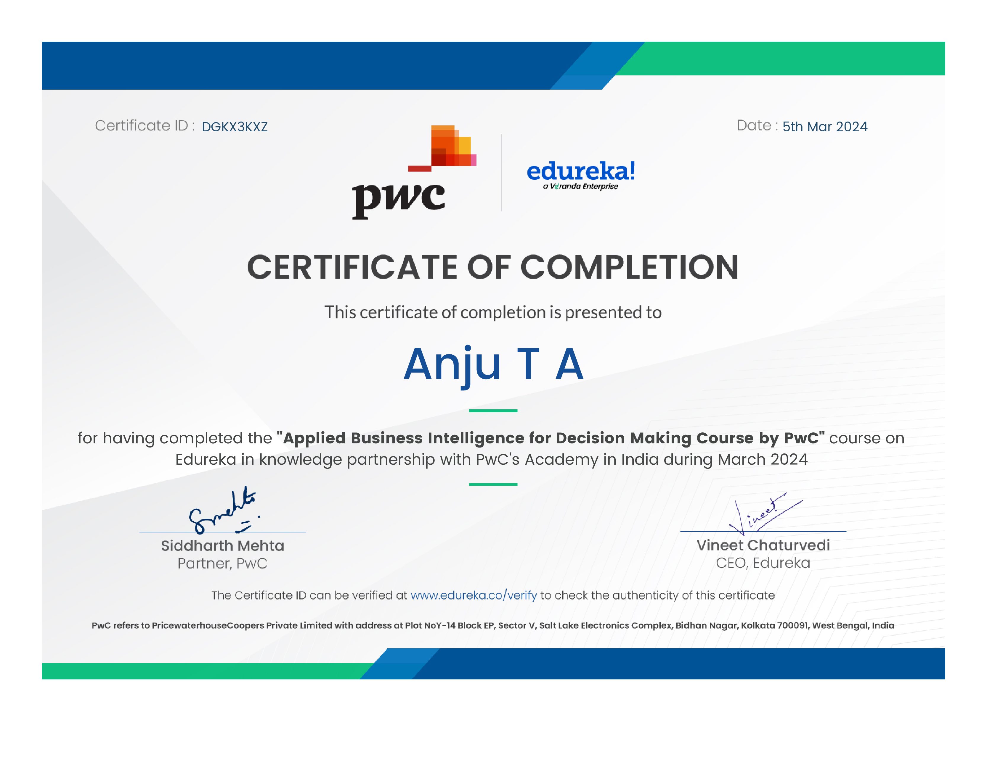 certificate!