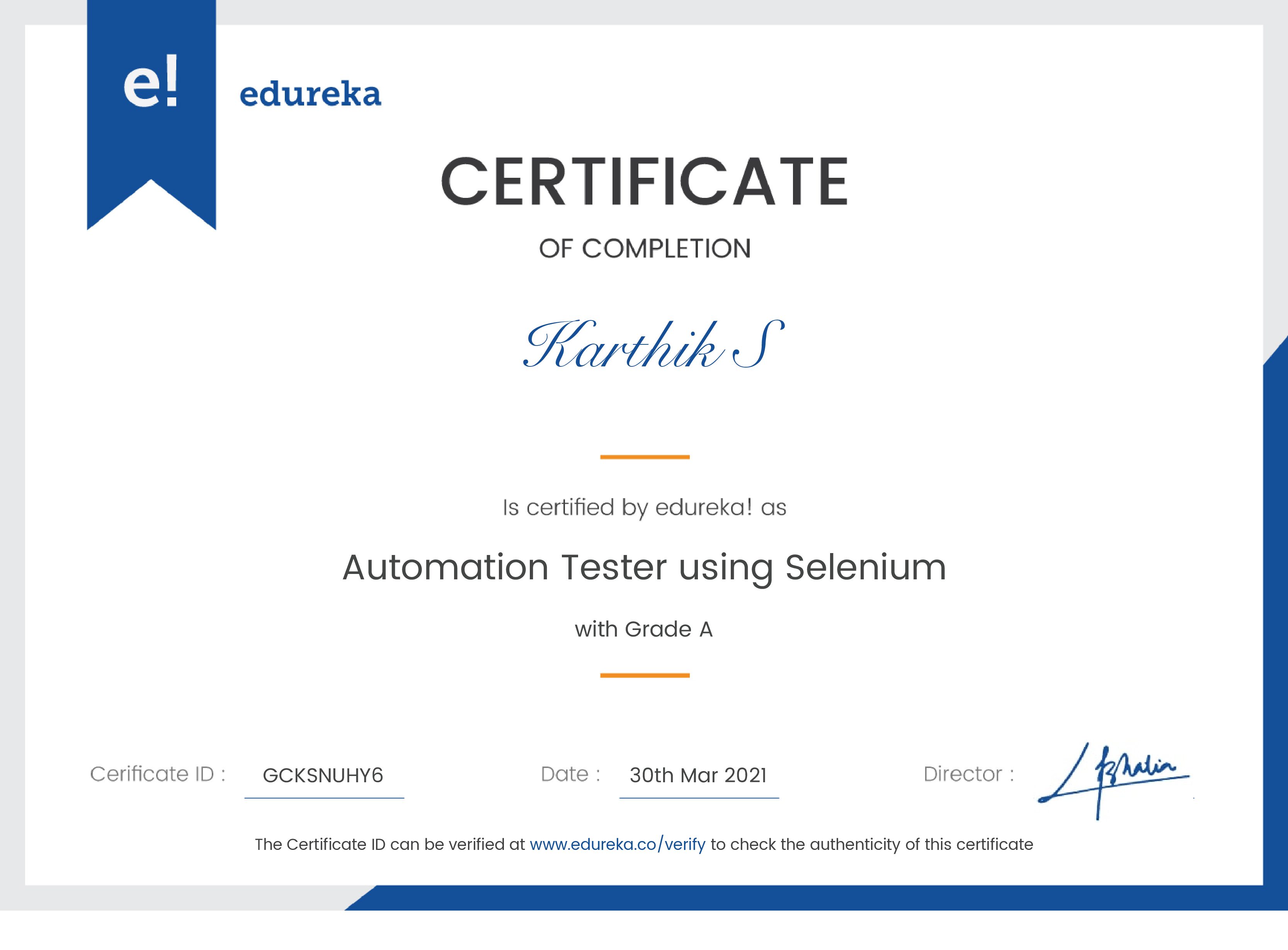 certificate!