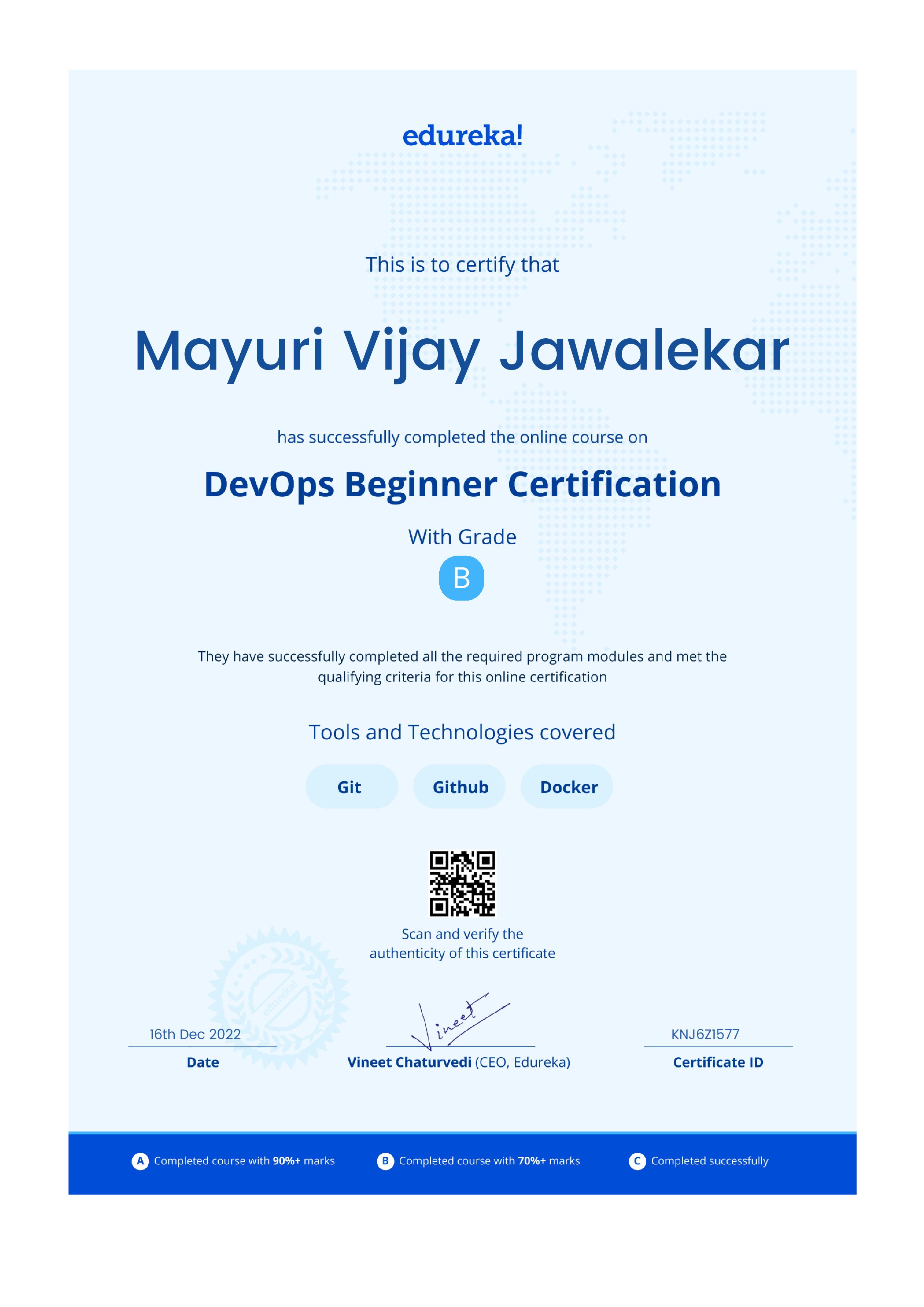 certificate!