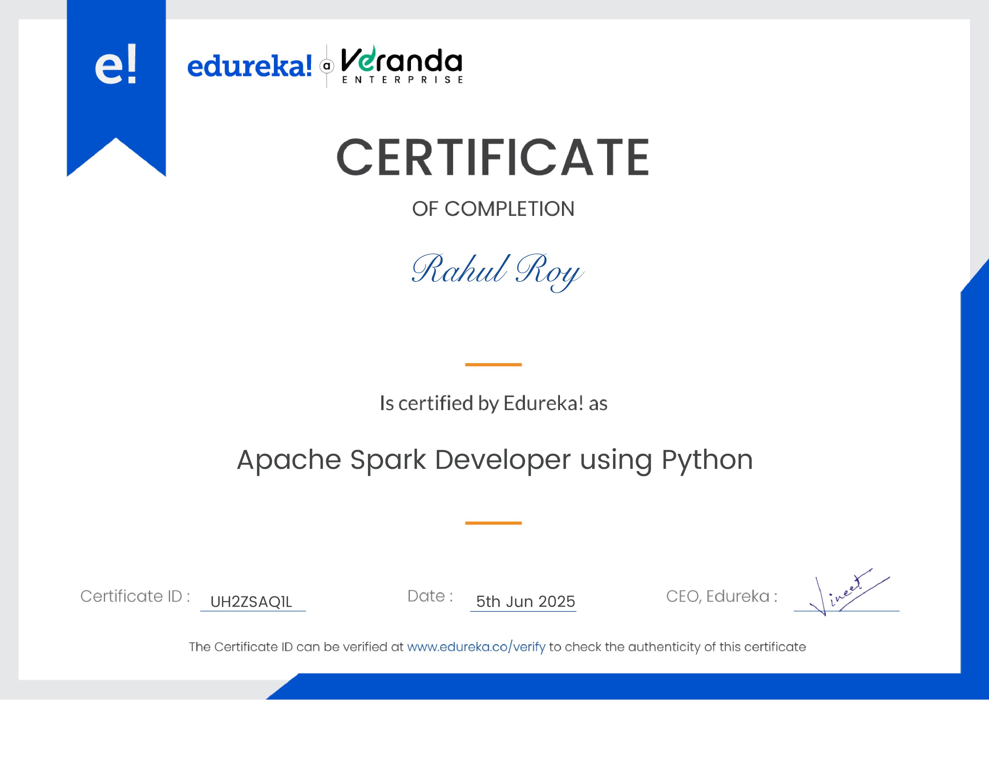 certificate!
