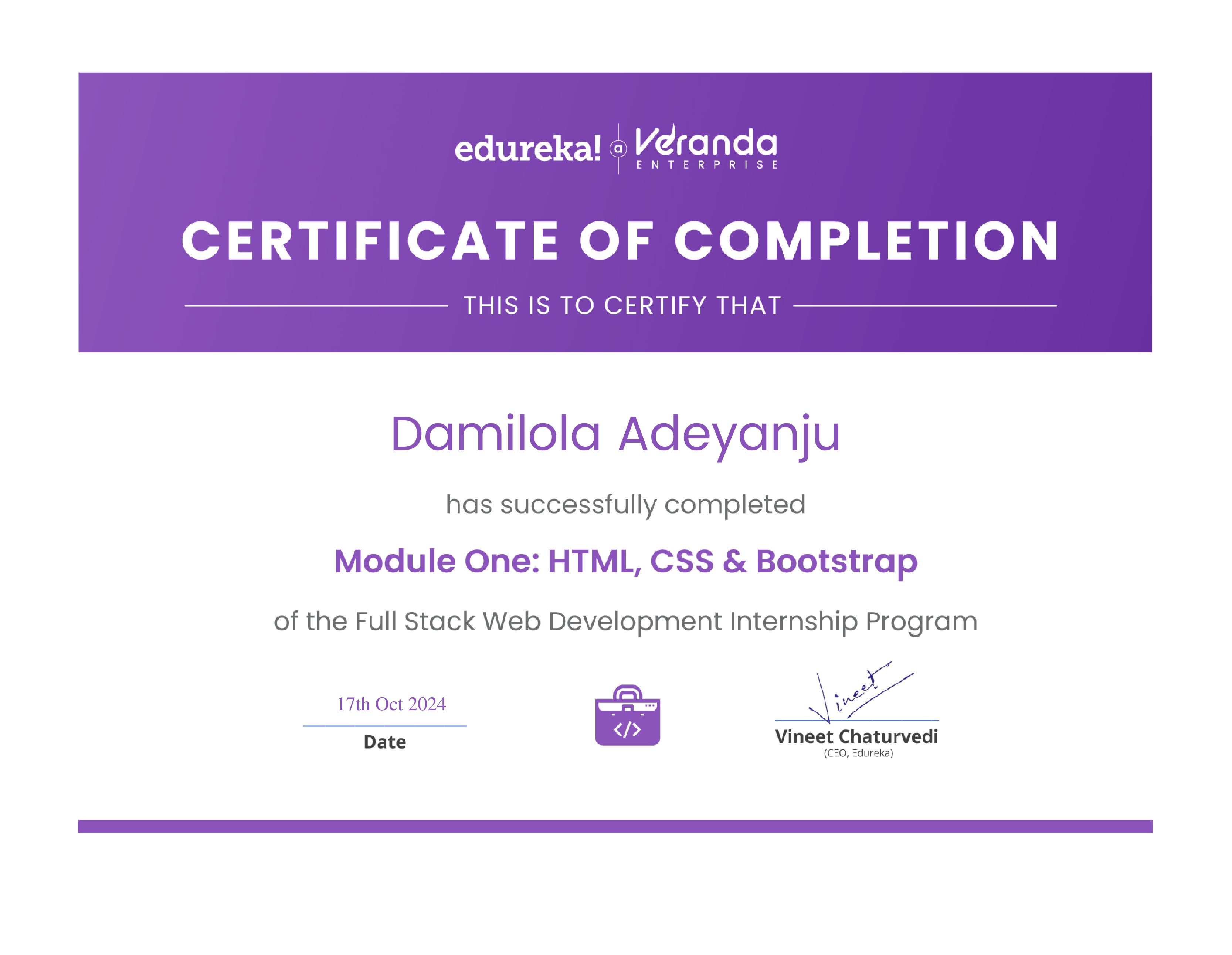 certificate!
