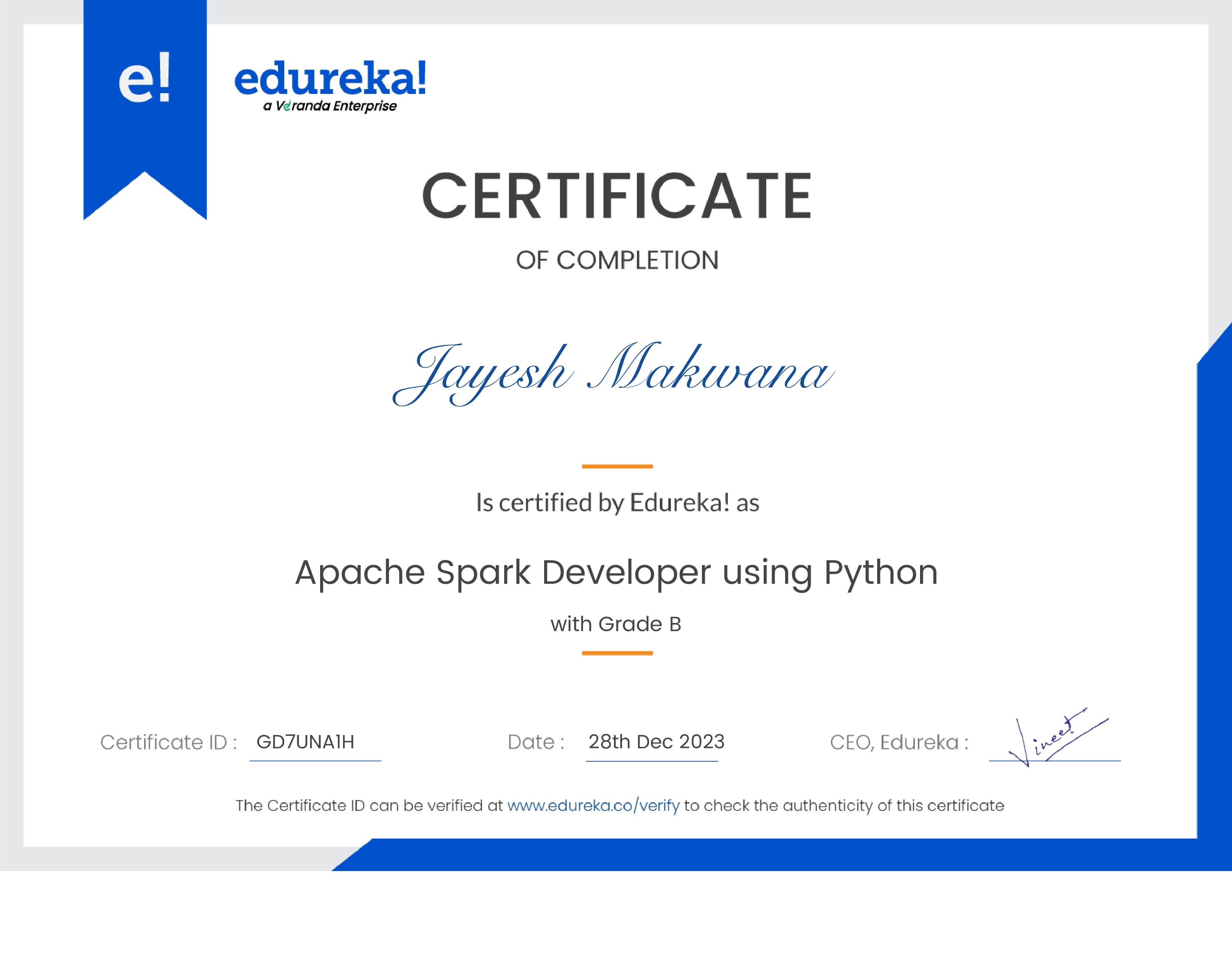 certificate!