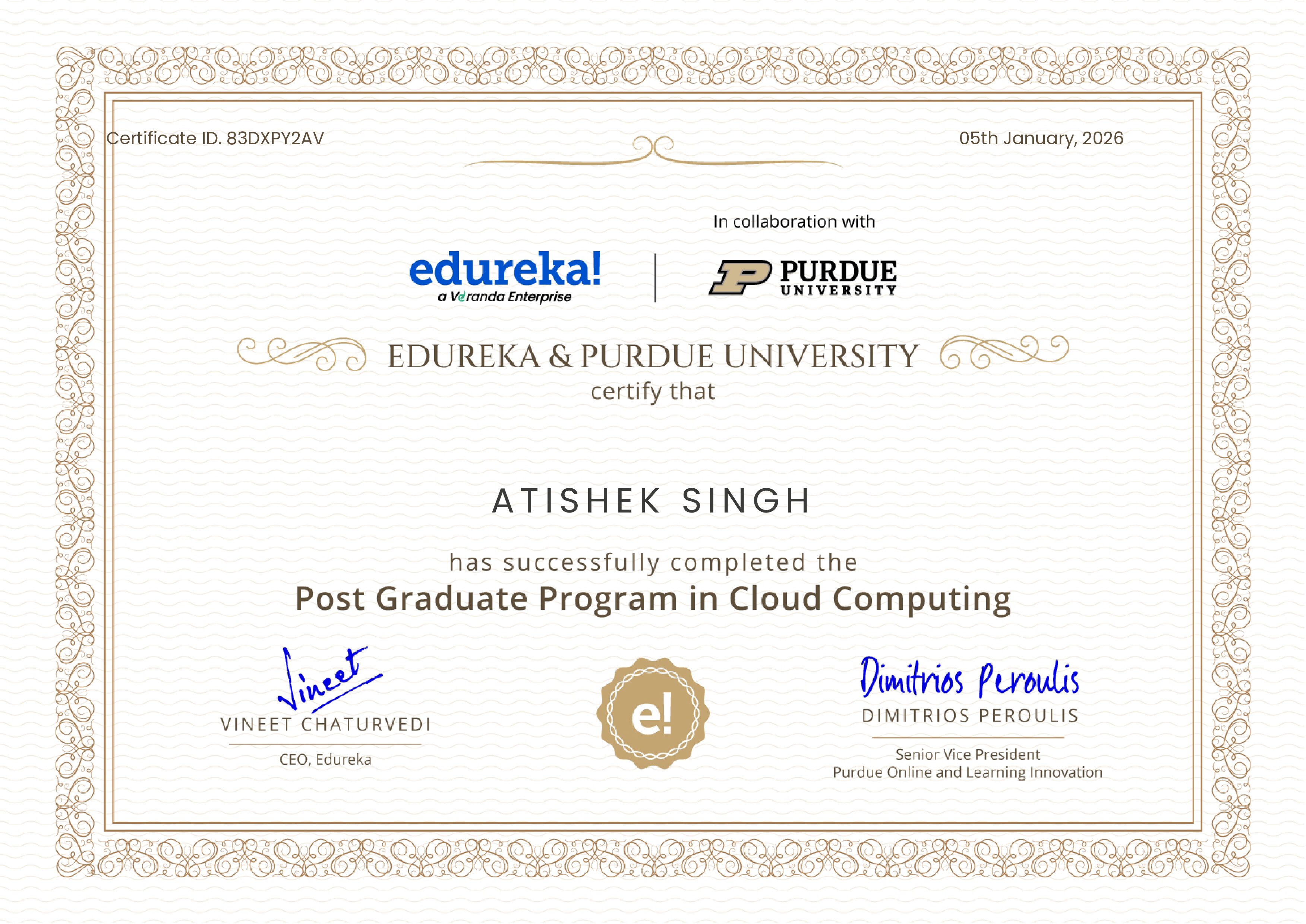 certificate!