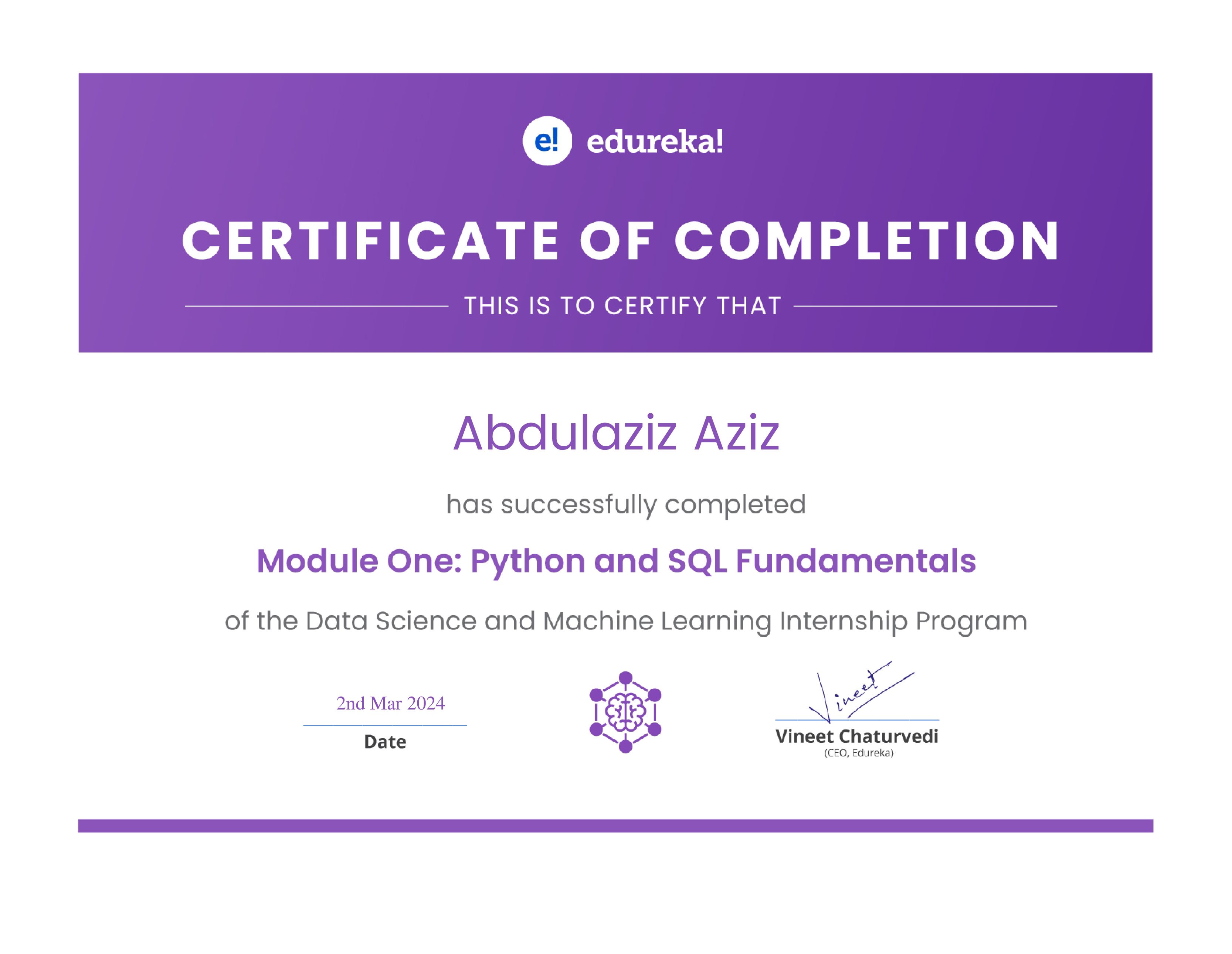 certificate!
