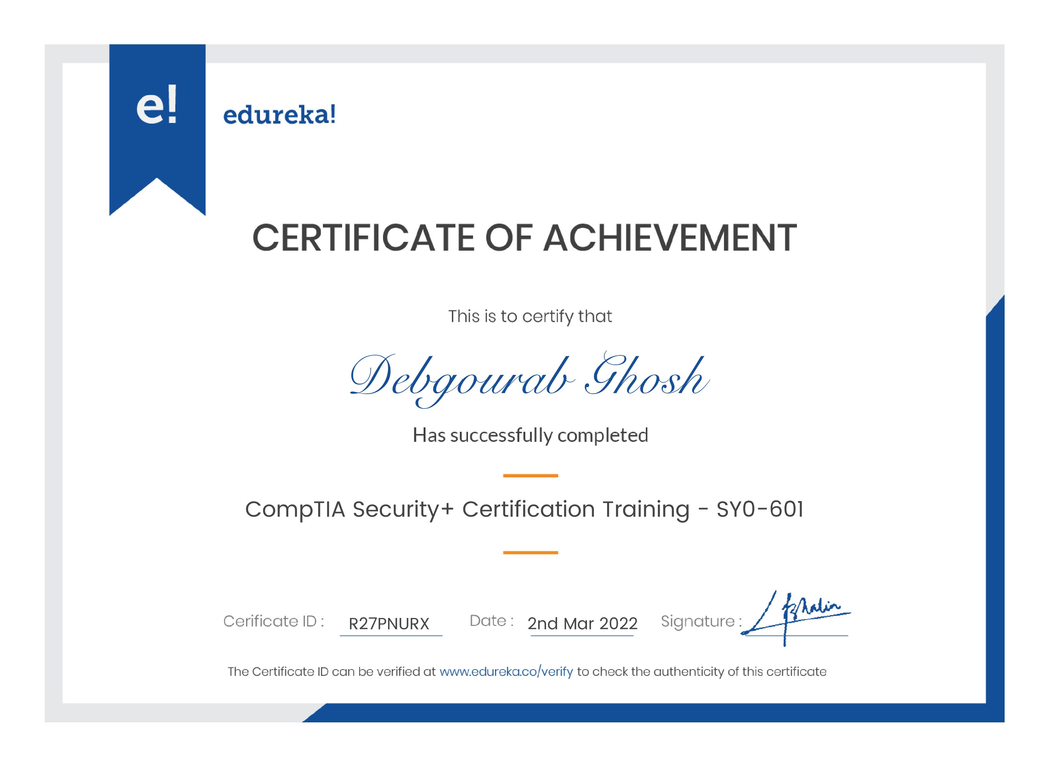 certificate!
