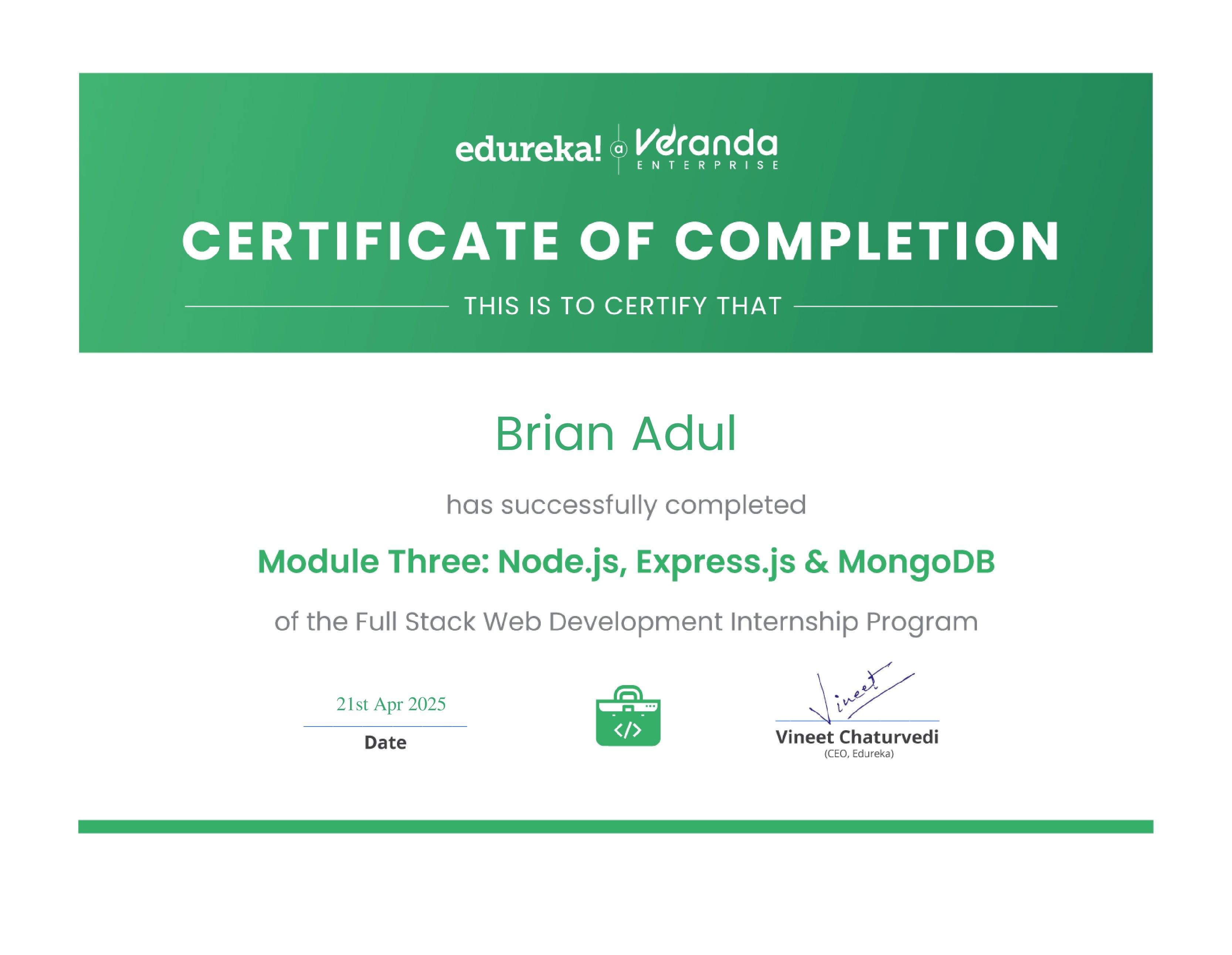 certificate!