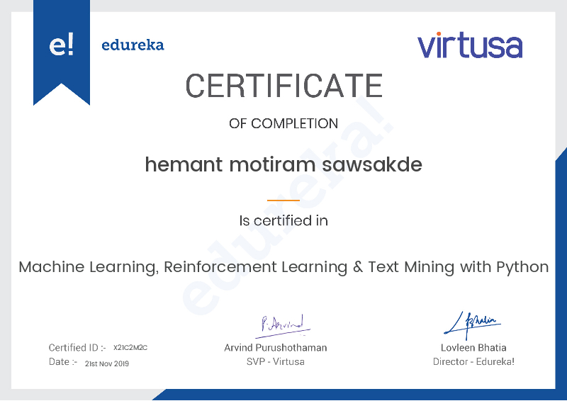 certificate!