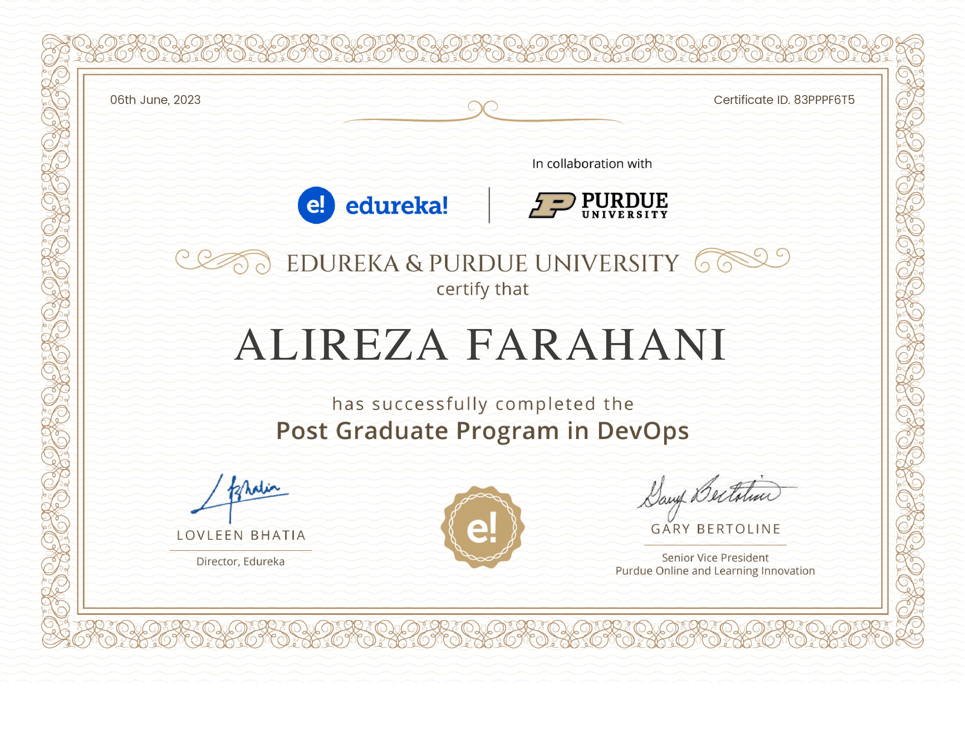 certificate!