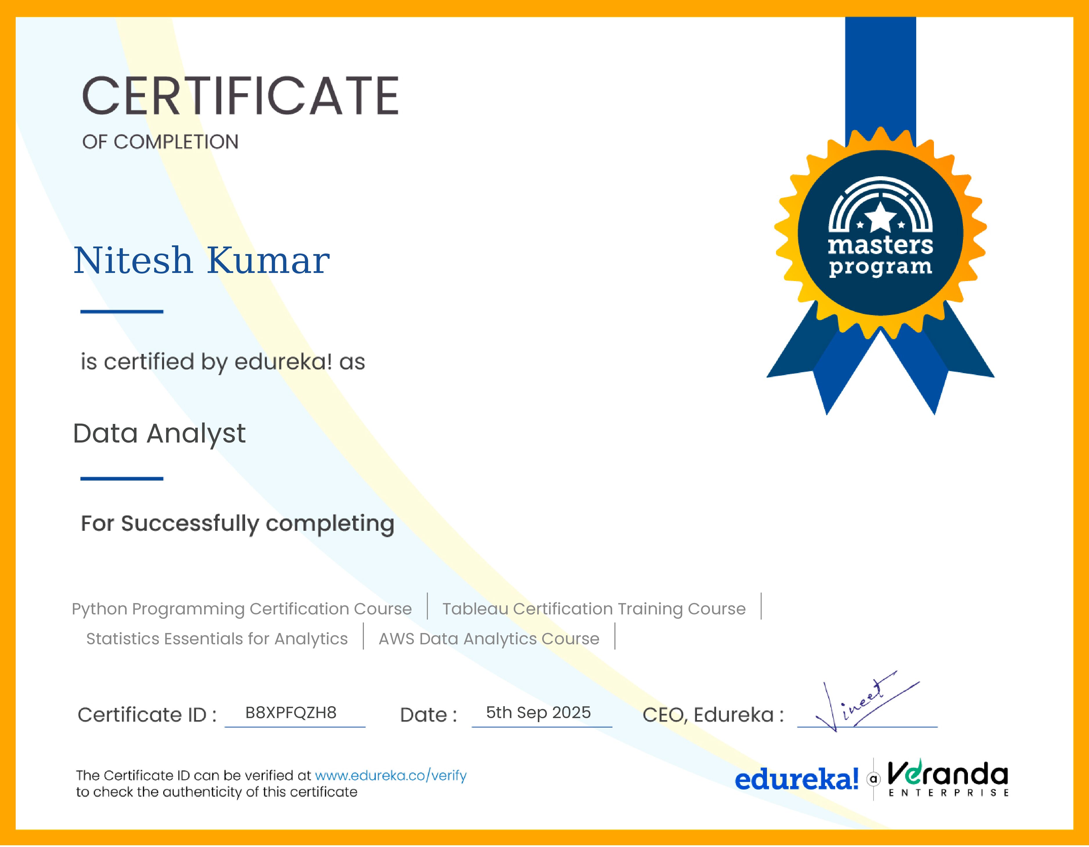 certificate!