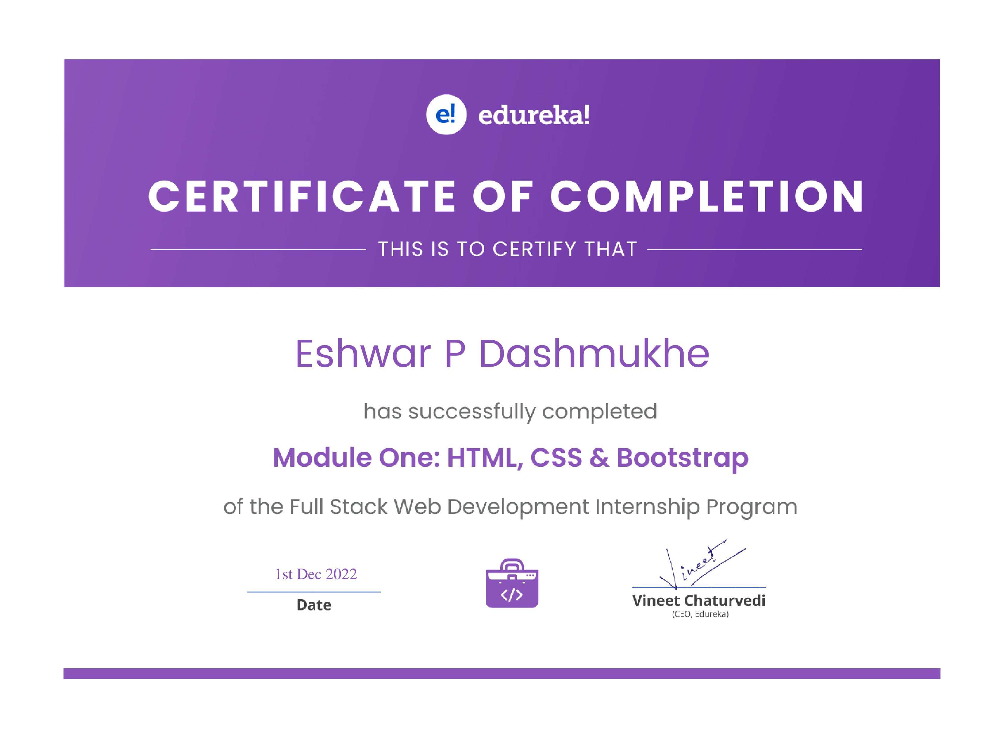 certificate!