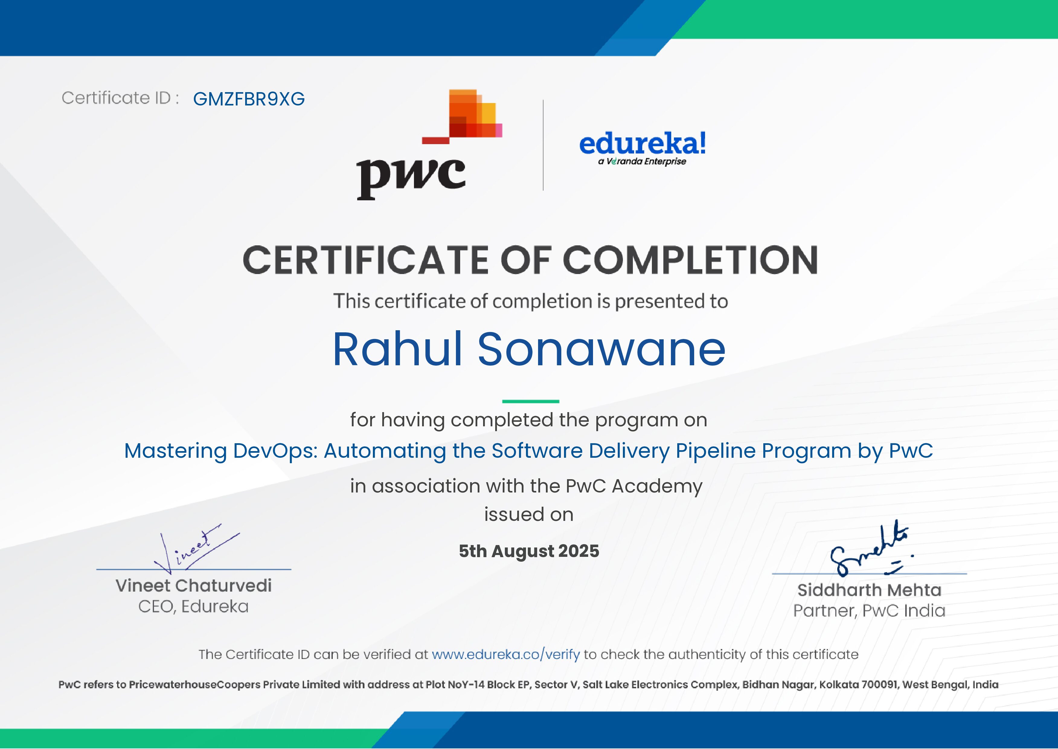 certificate!