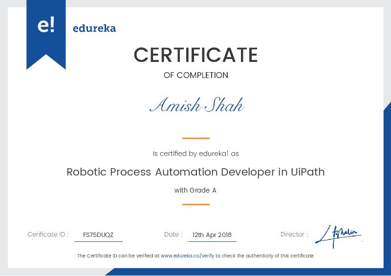 certificate!