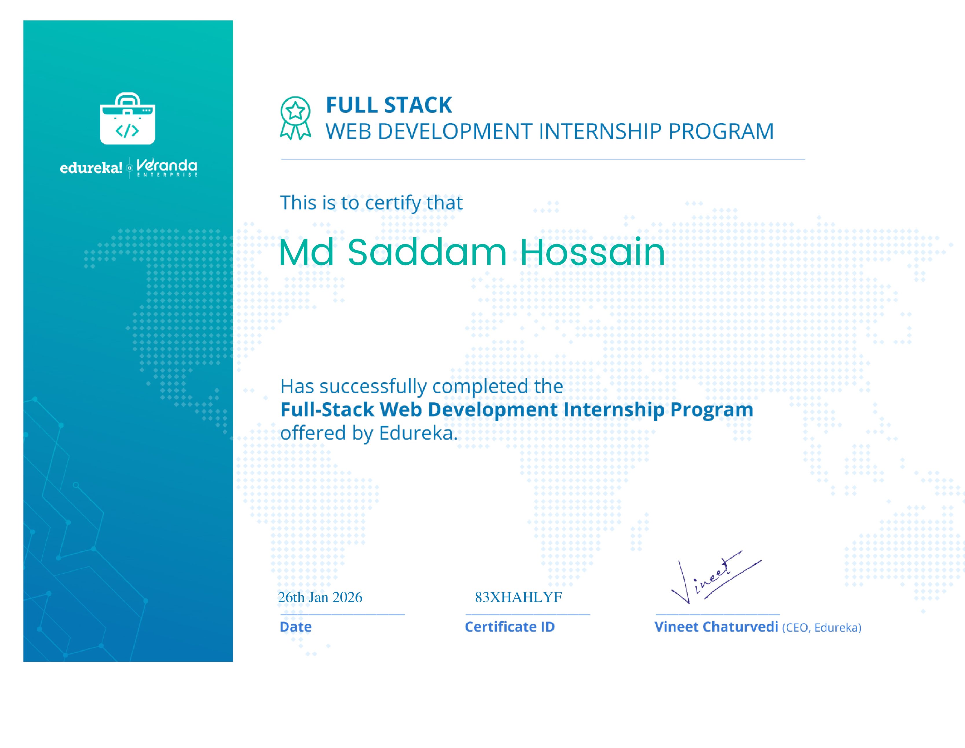 certificate!