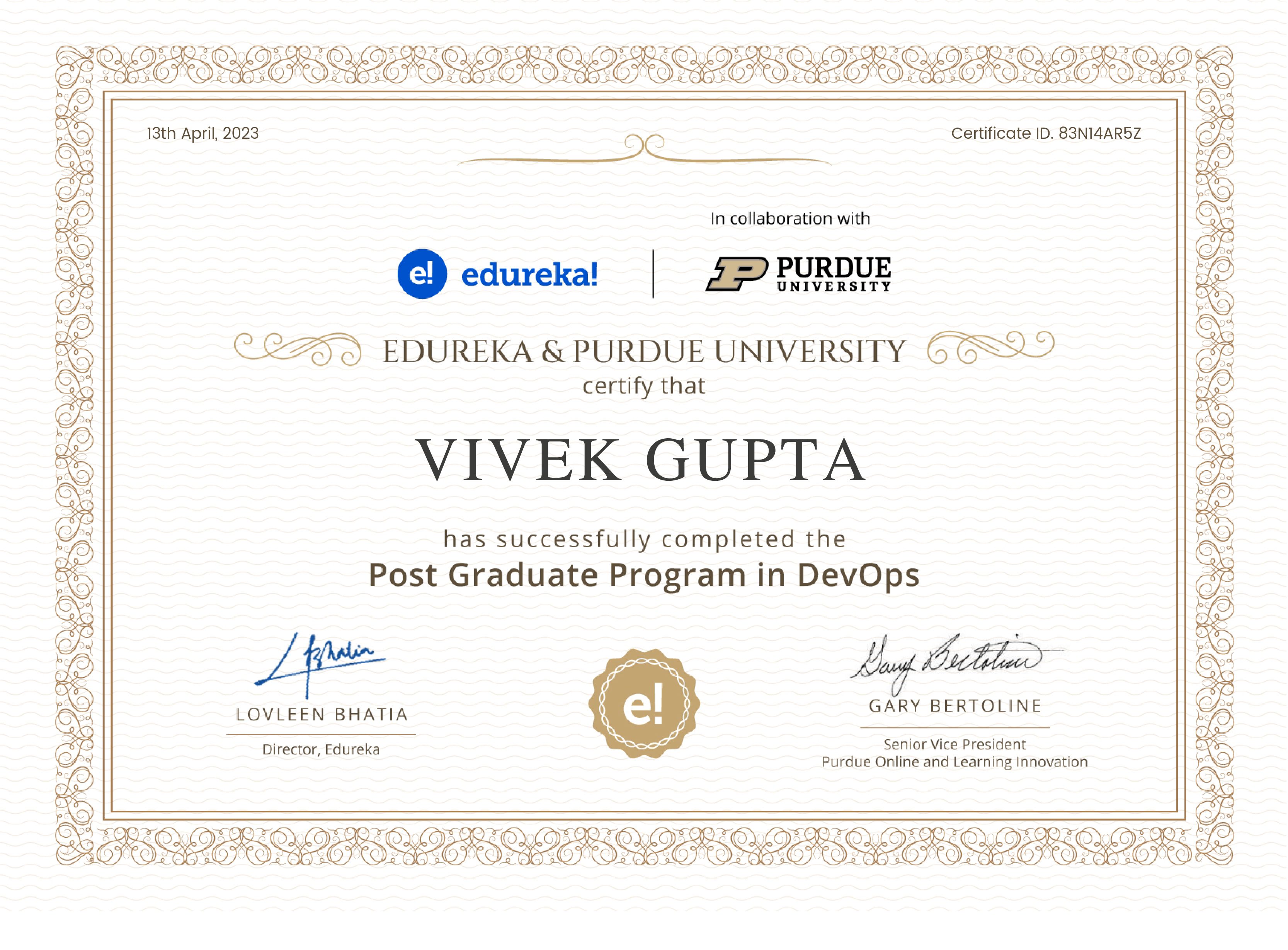 certificate!