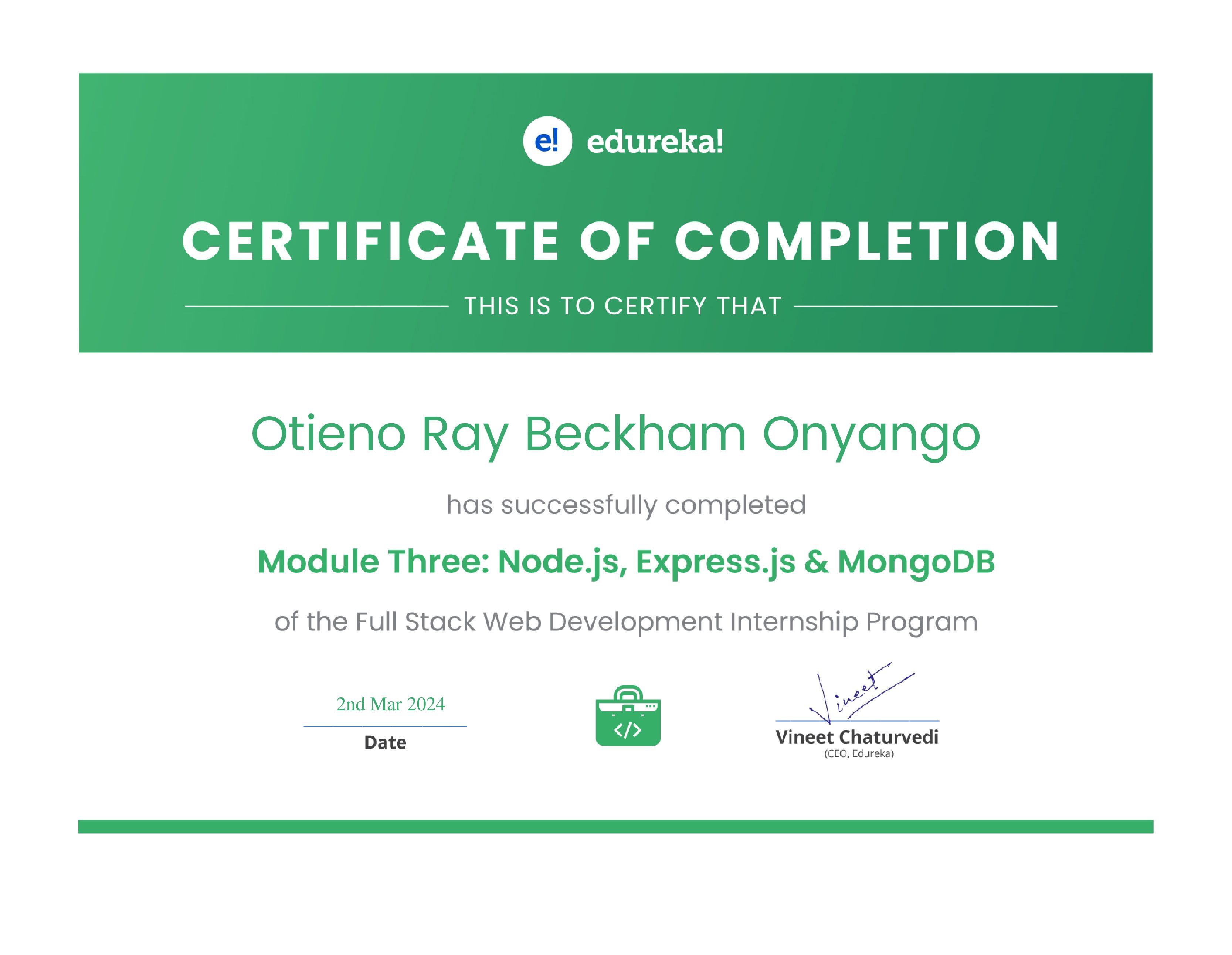 certificate!