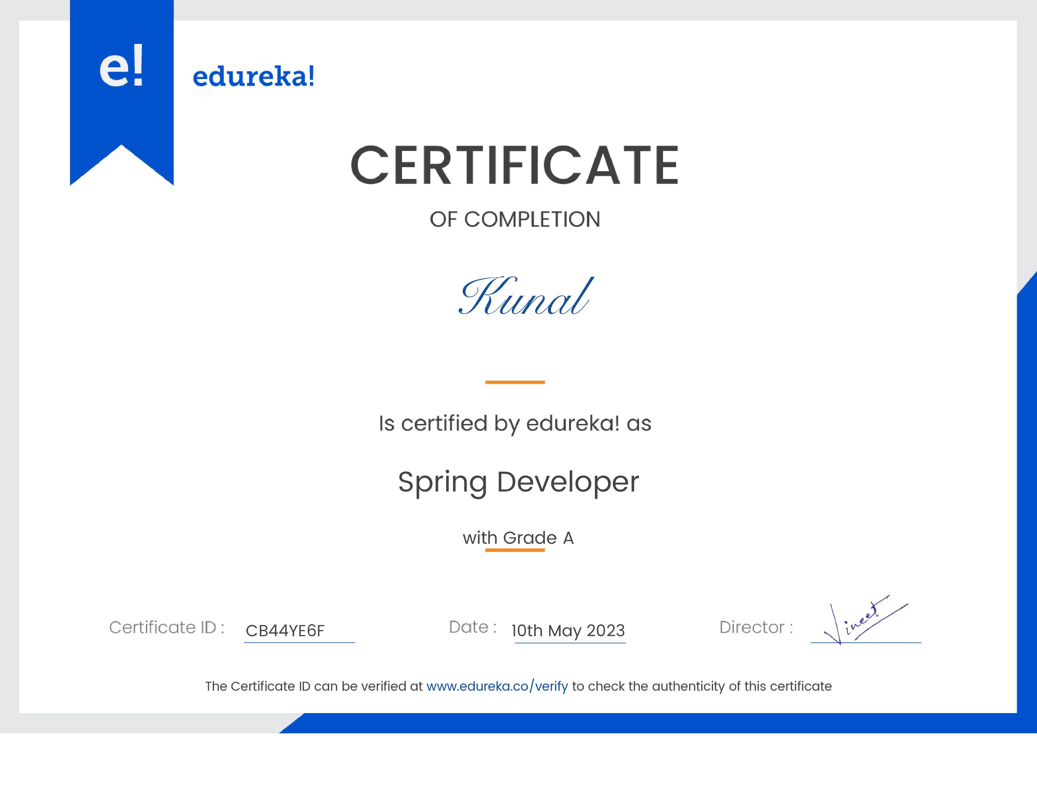 certificate!