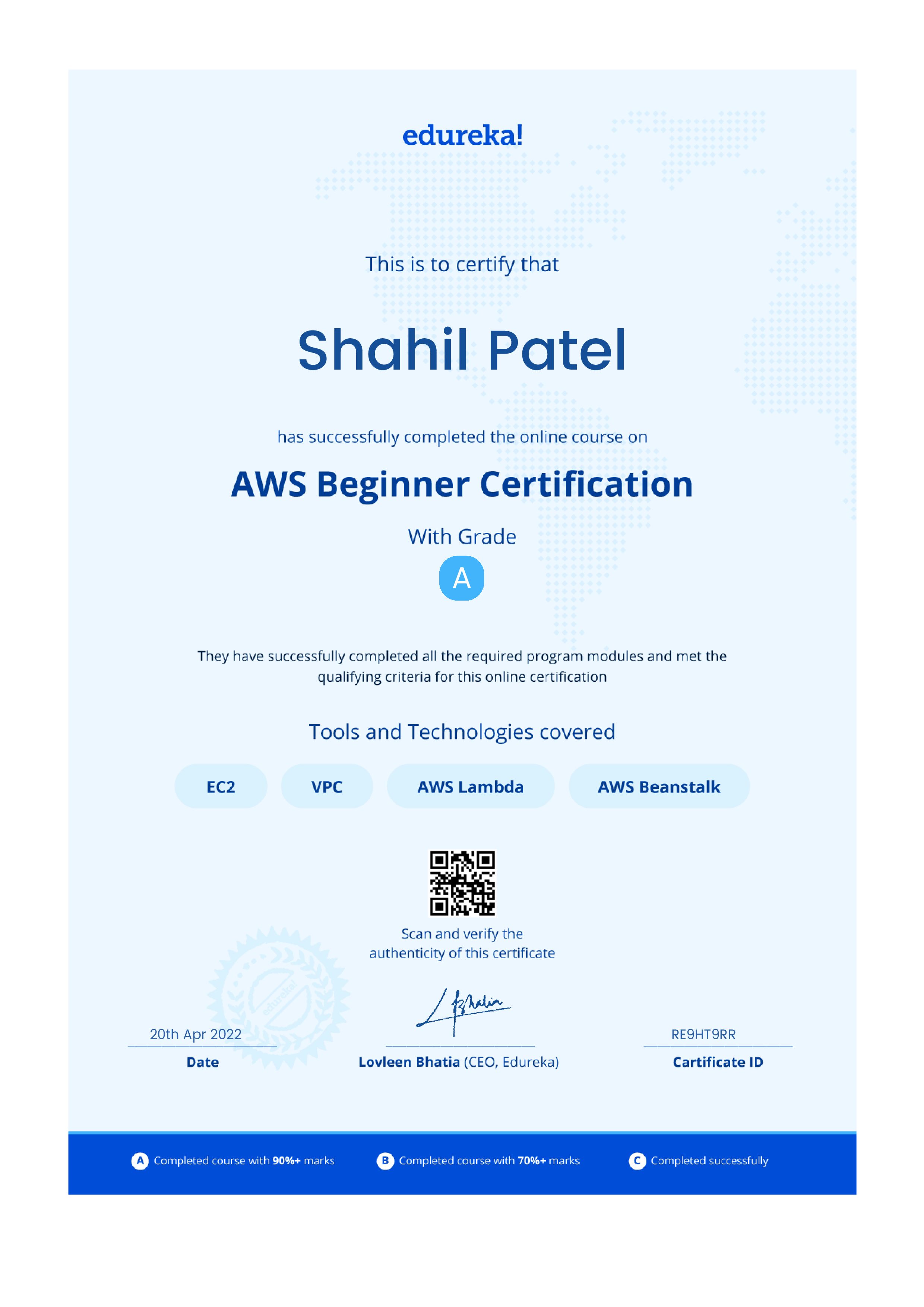 certificate!