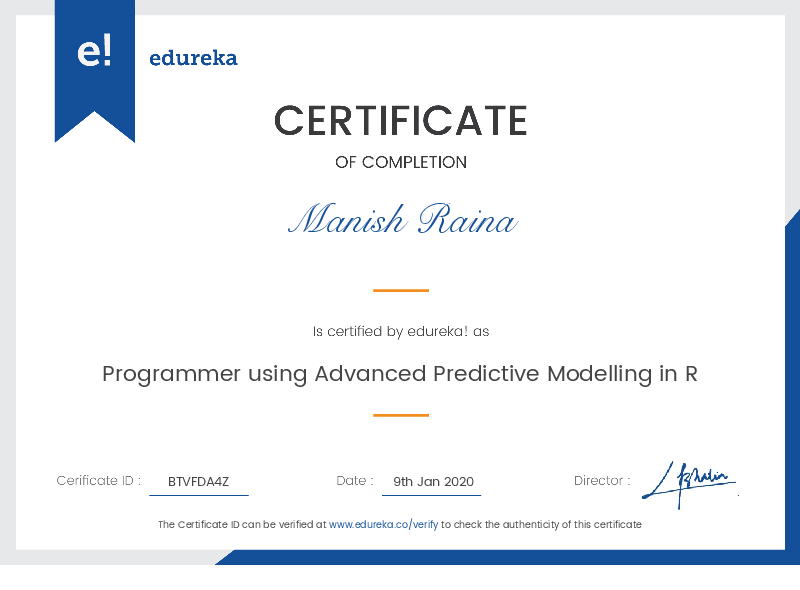 certificate!