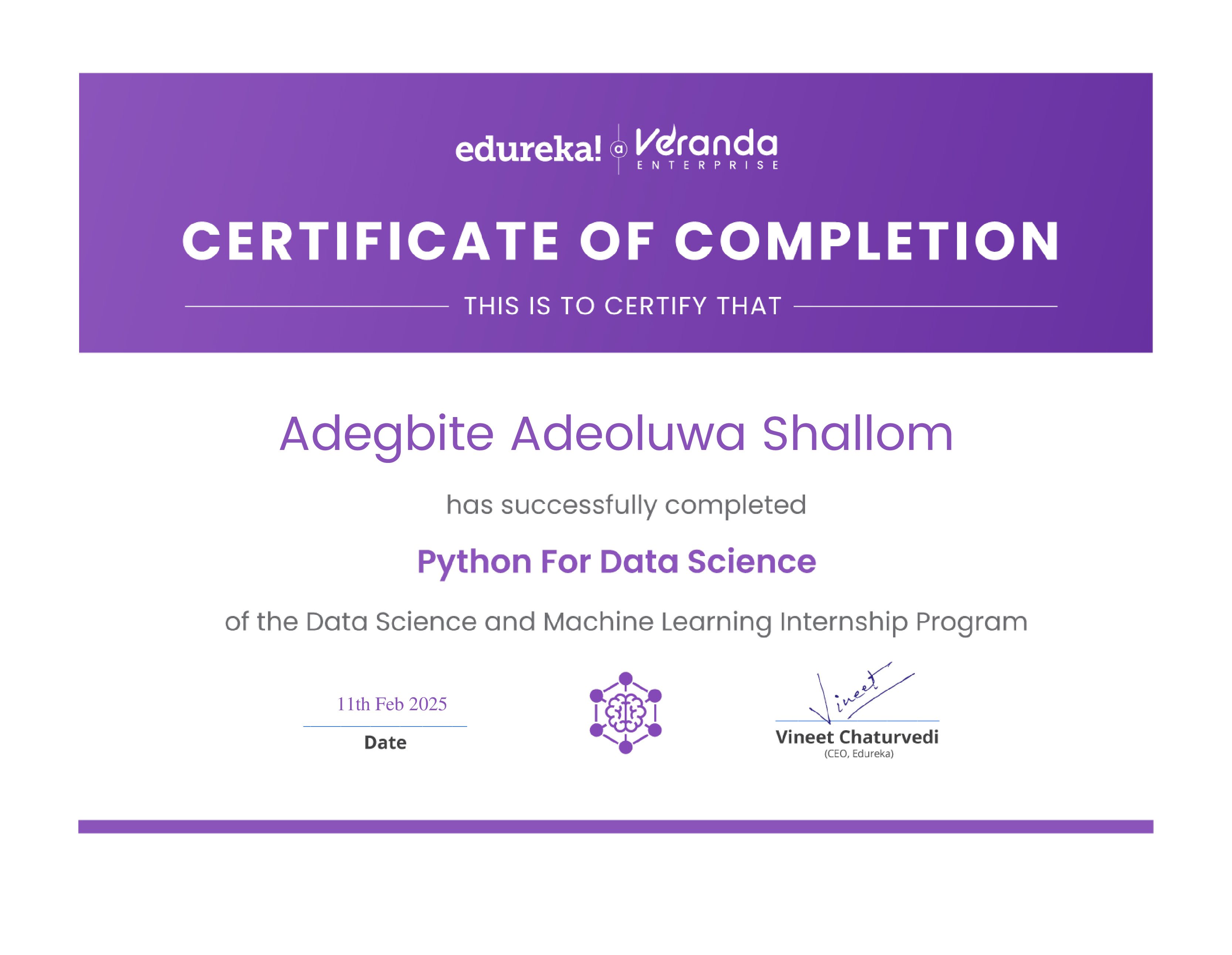 certificate!