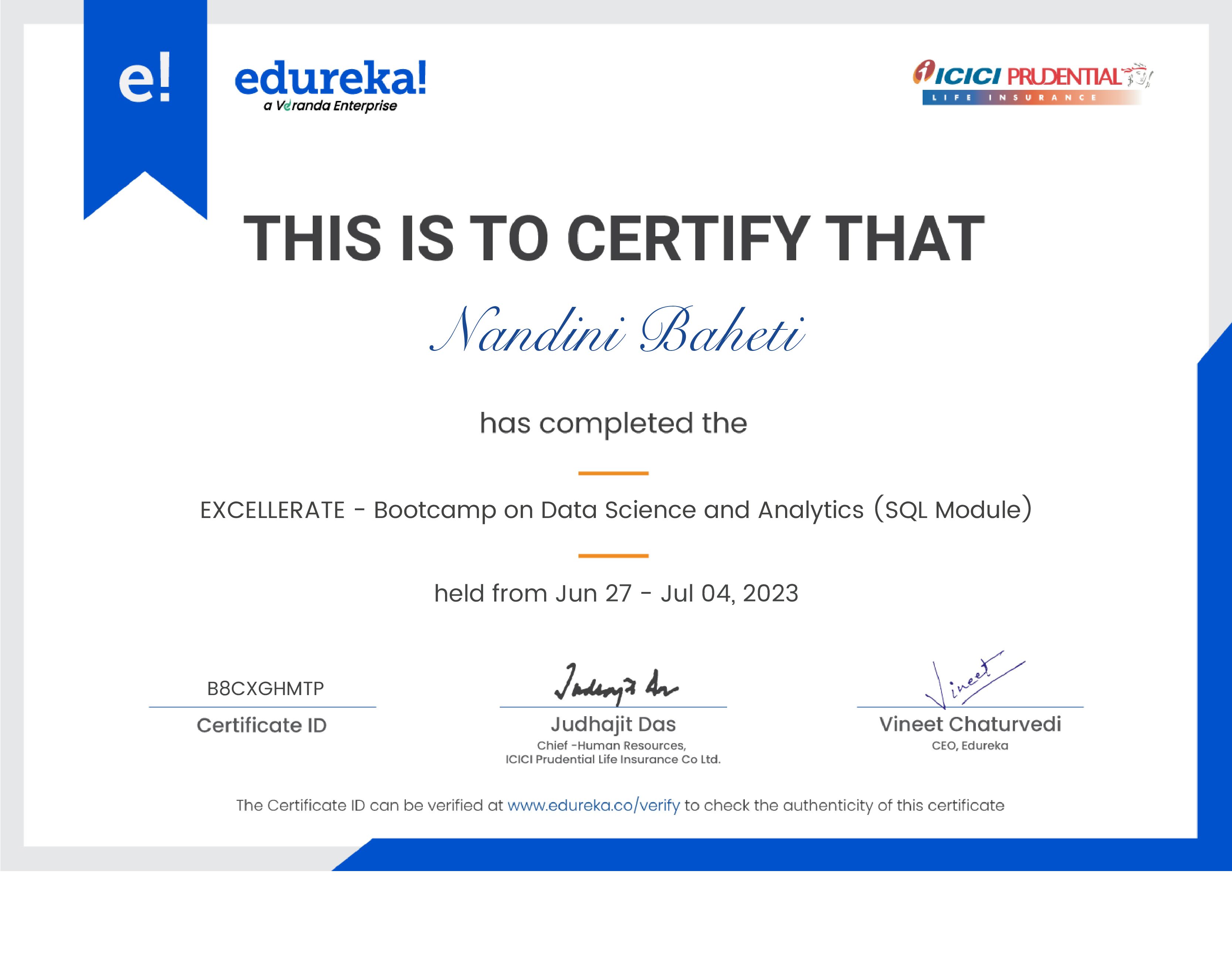certificate!