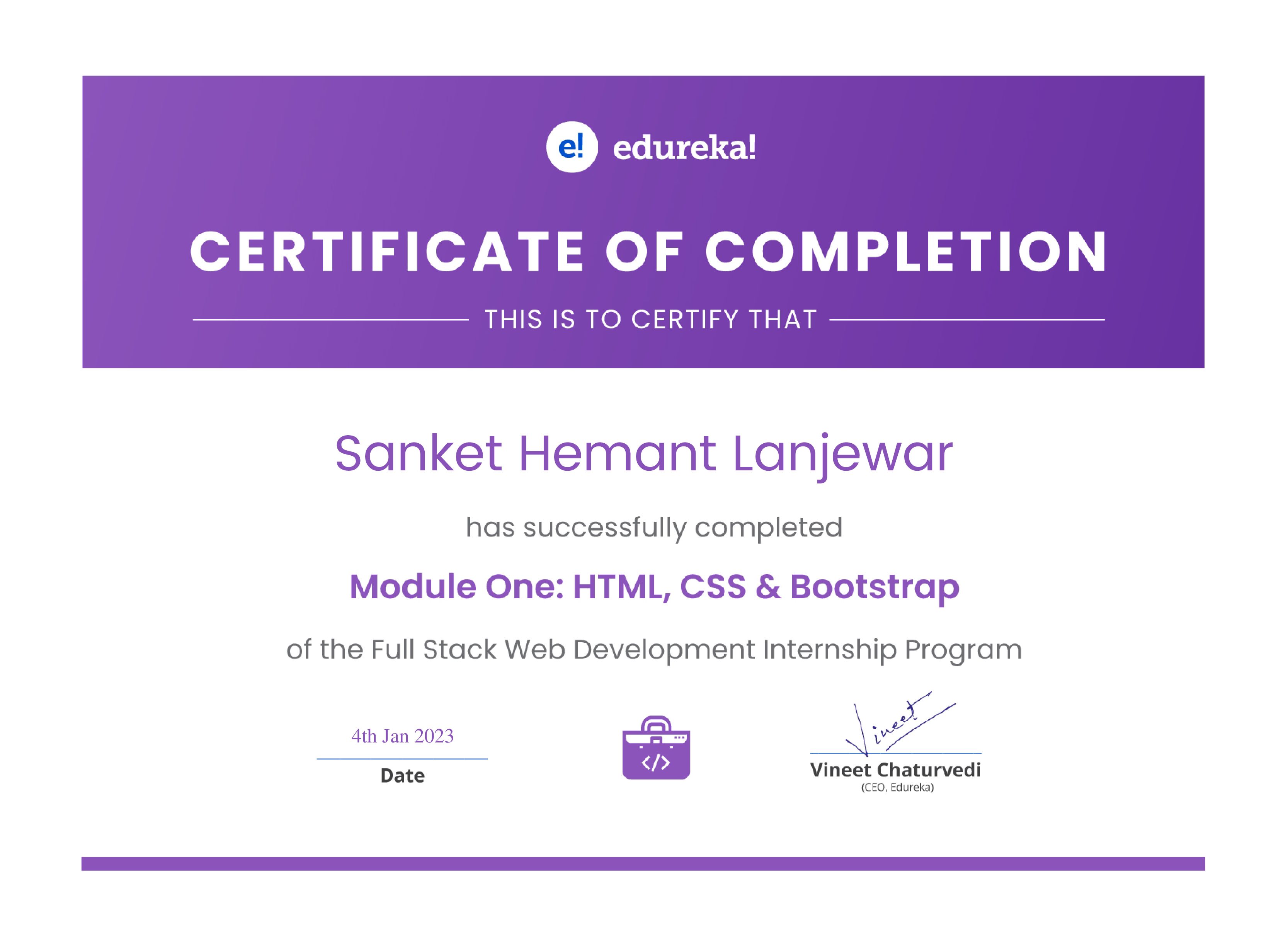 certificate!