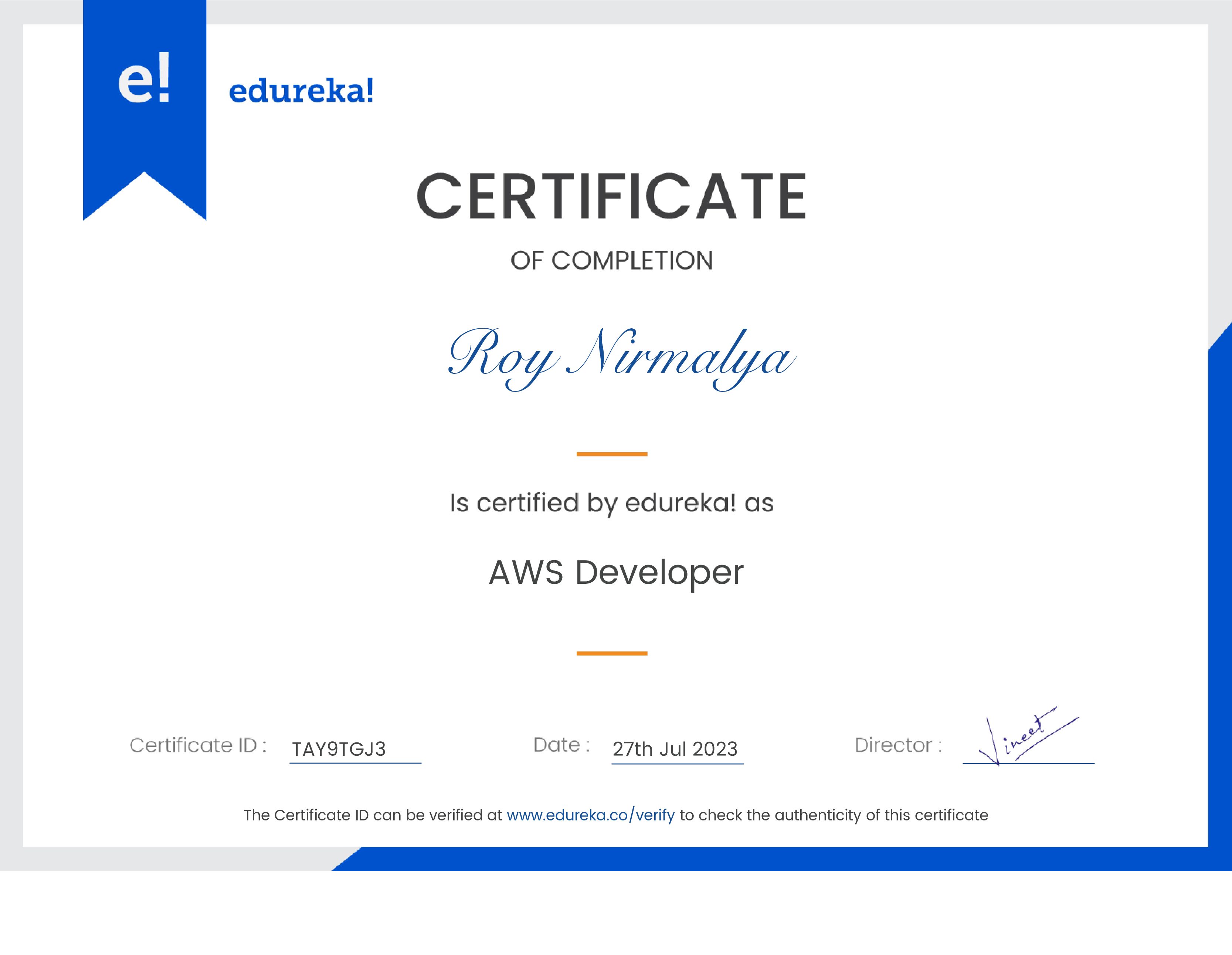 certificate!