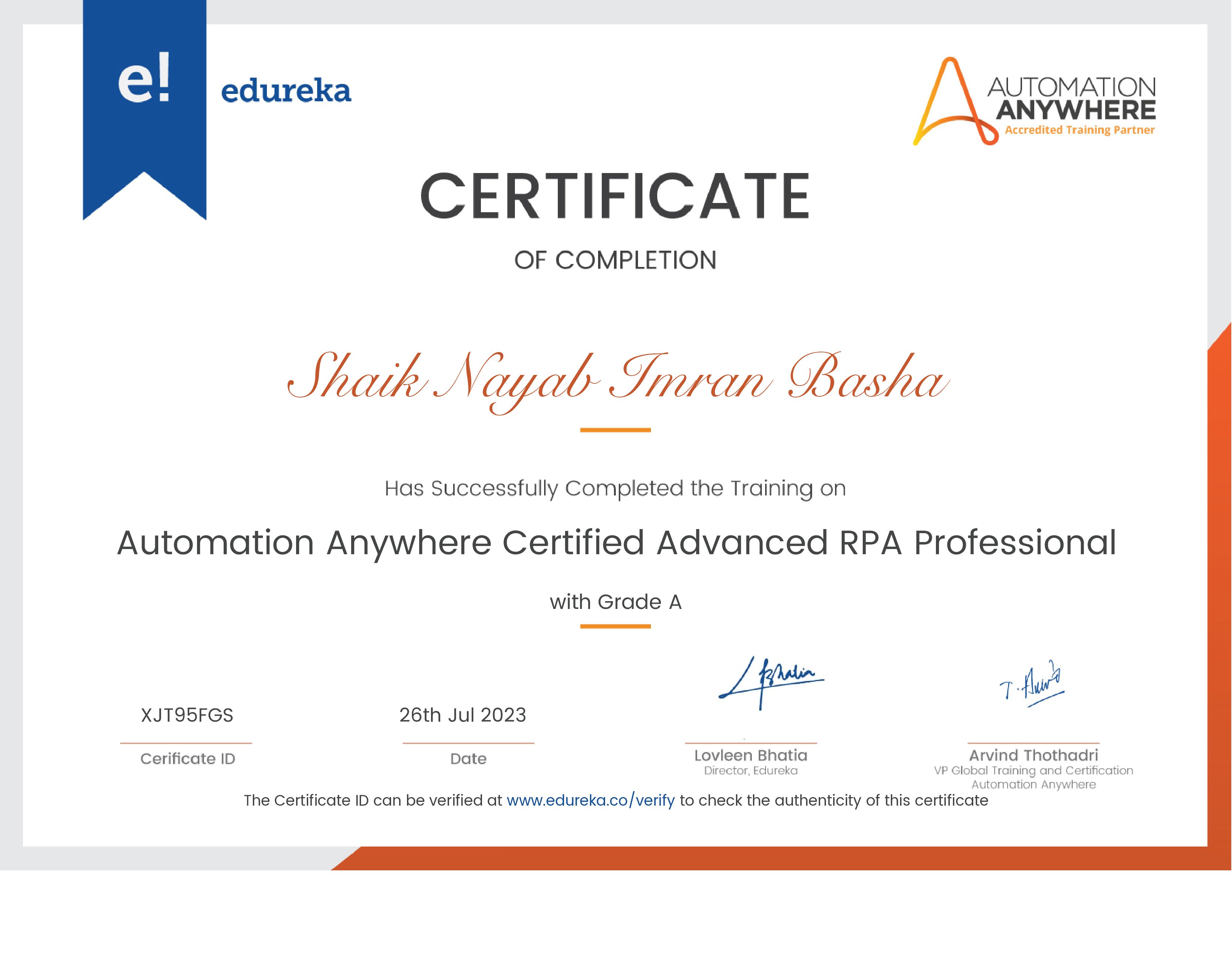 certificate!