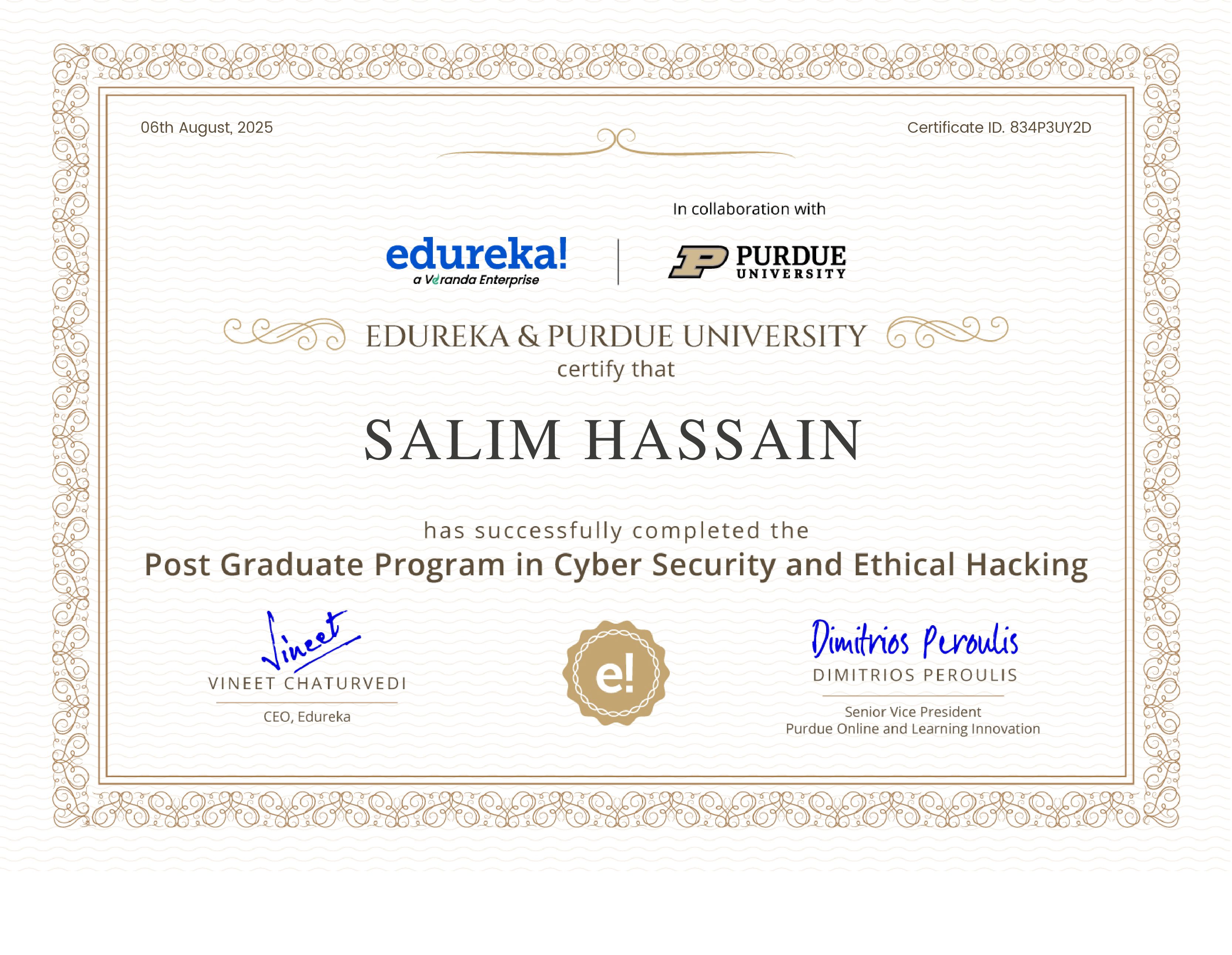 certificate!