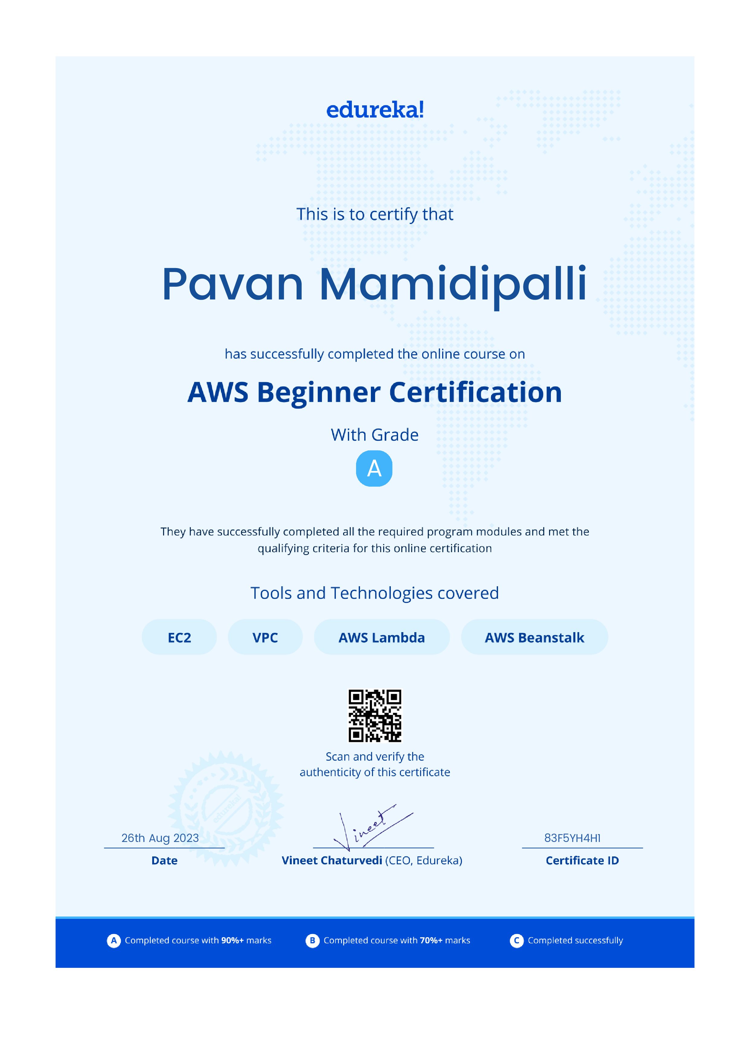 certificate!