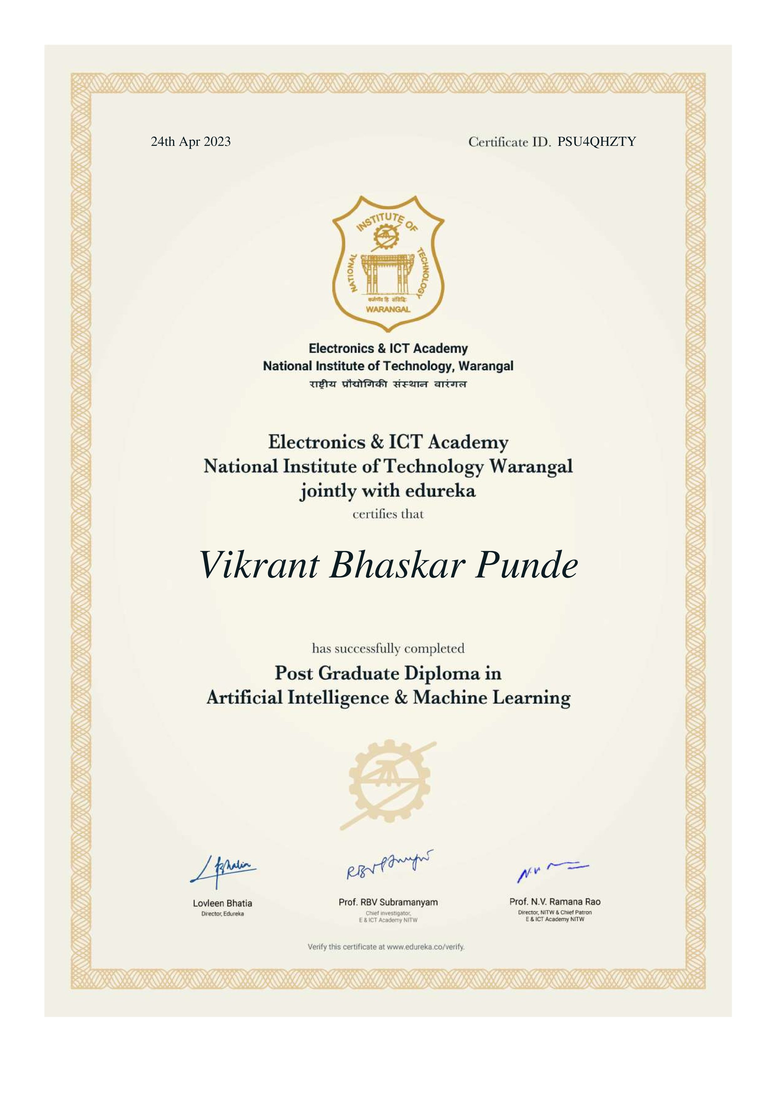 certificate!