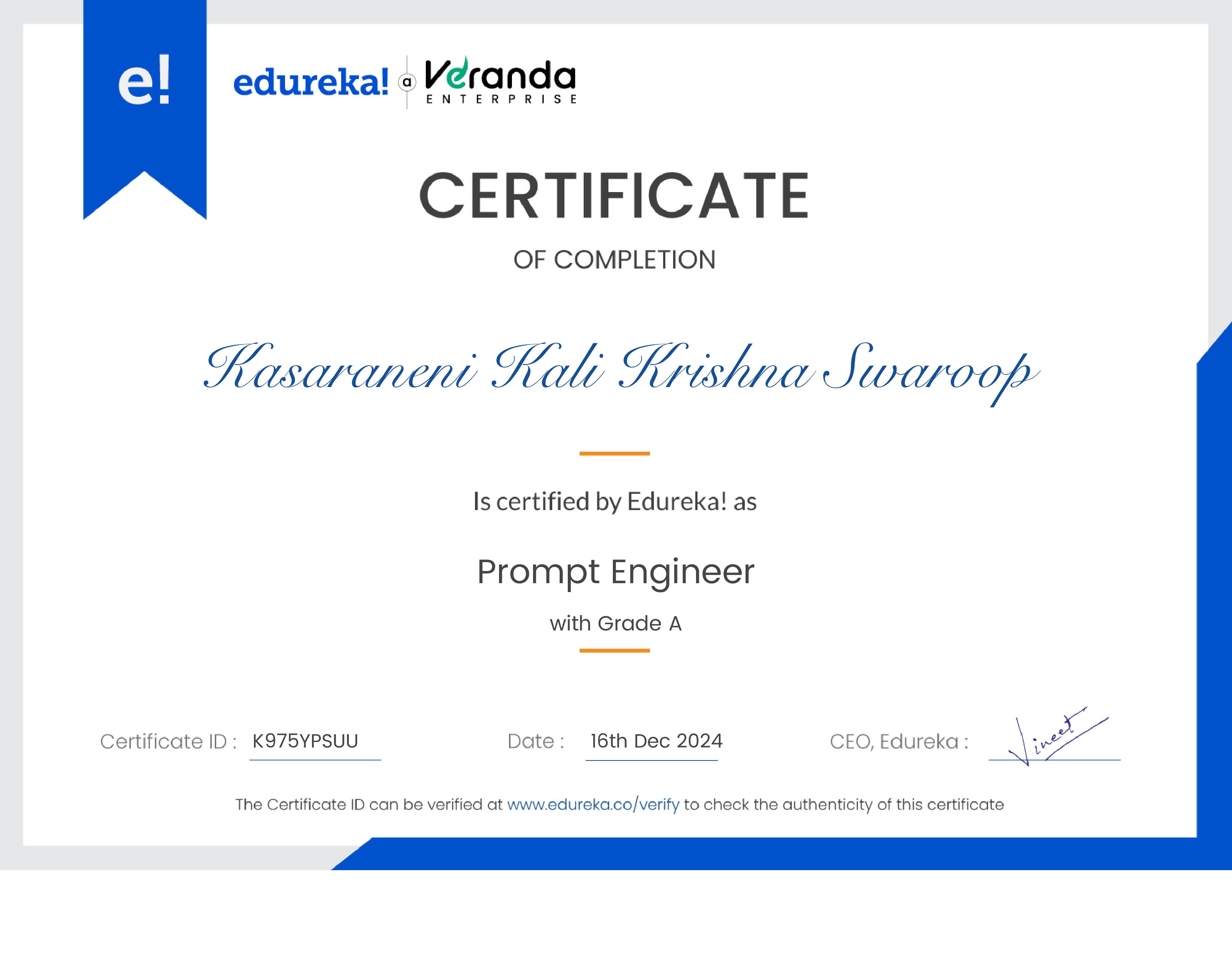 certificate!