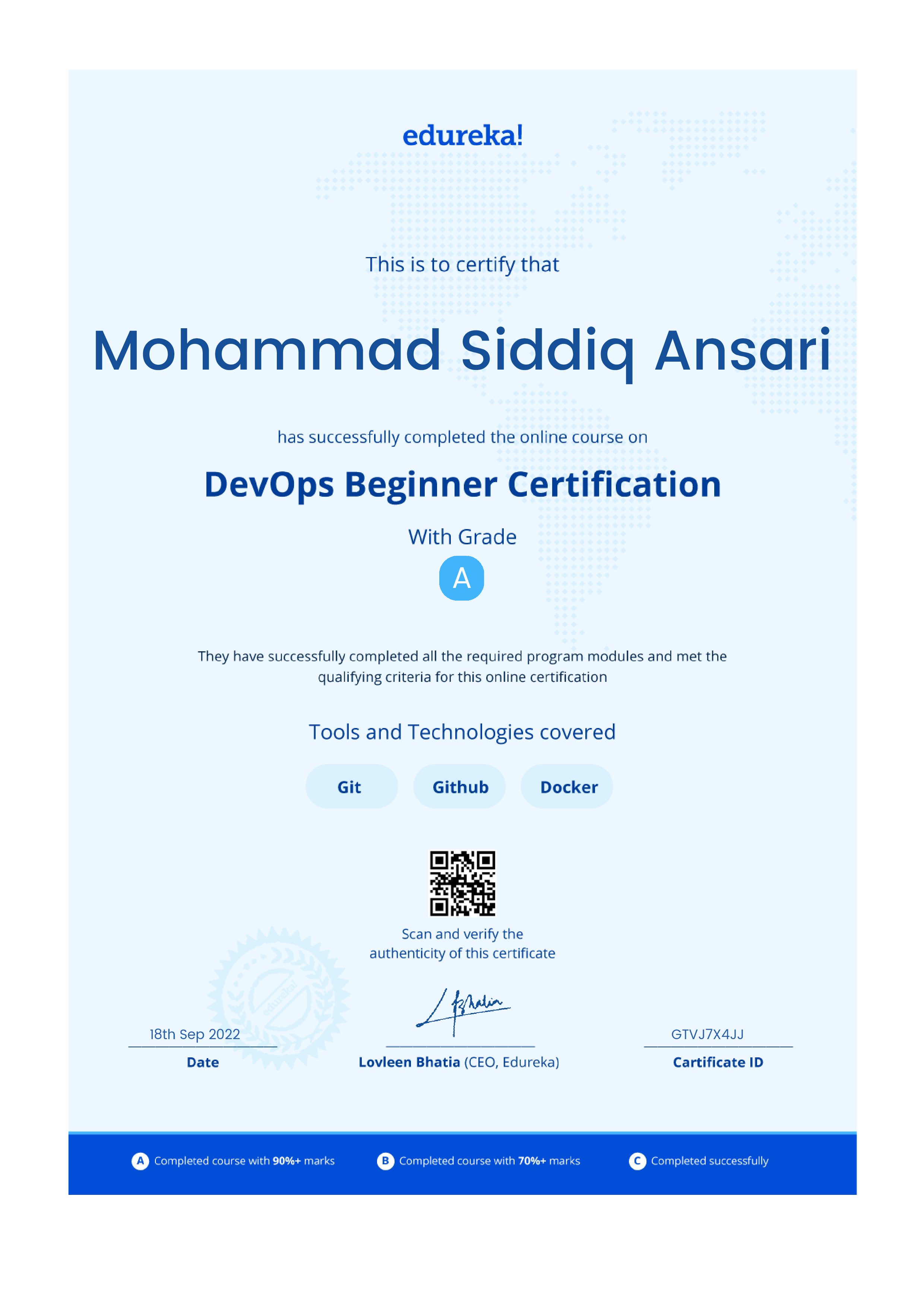 certificate!