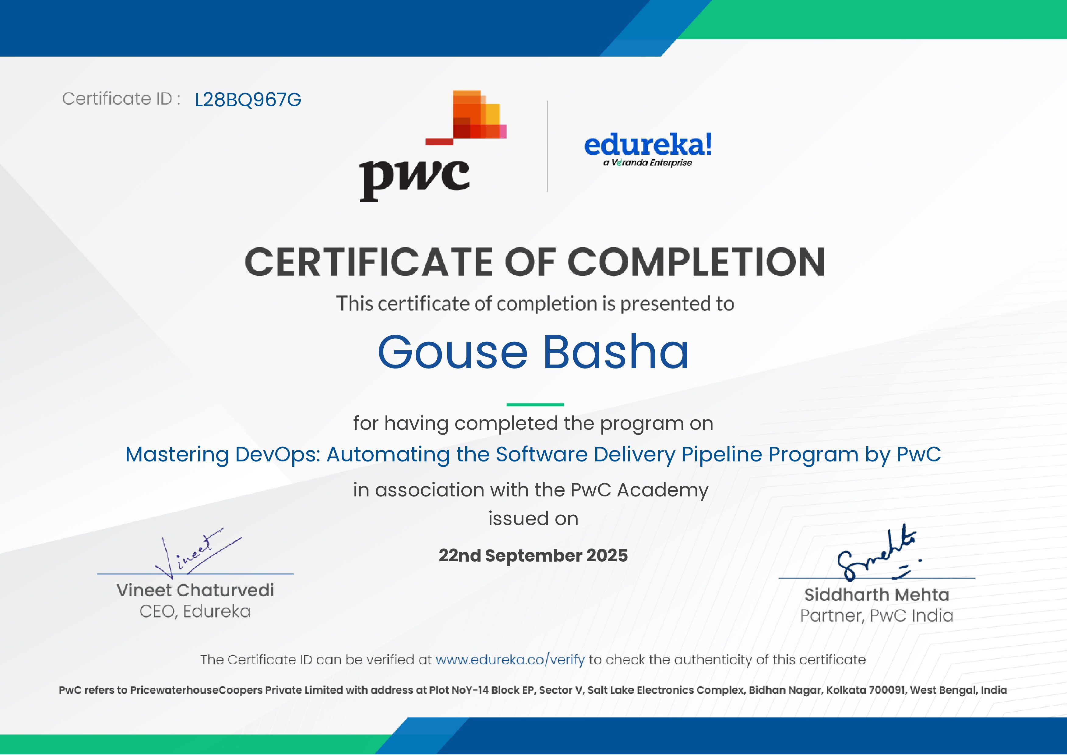 certificate!