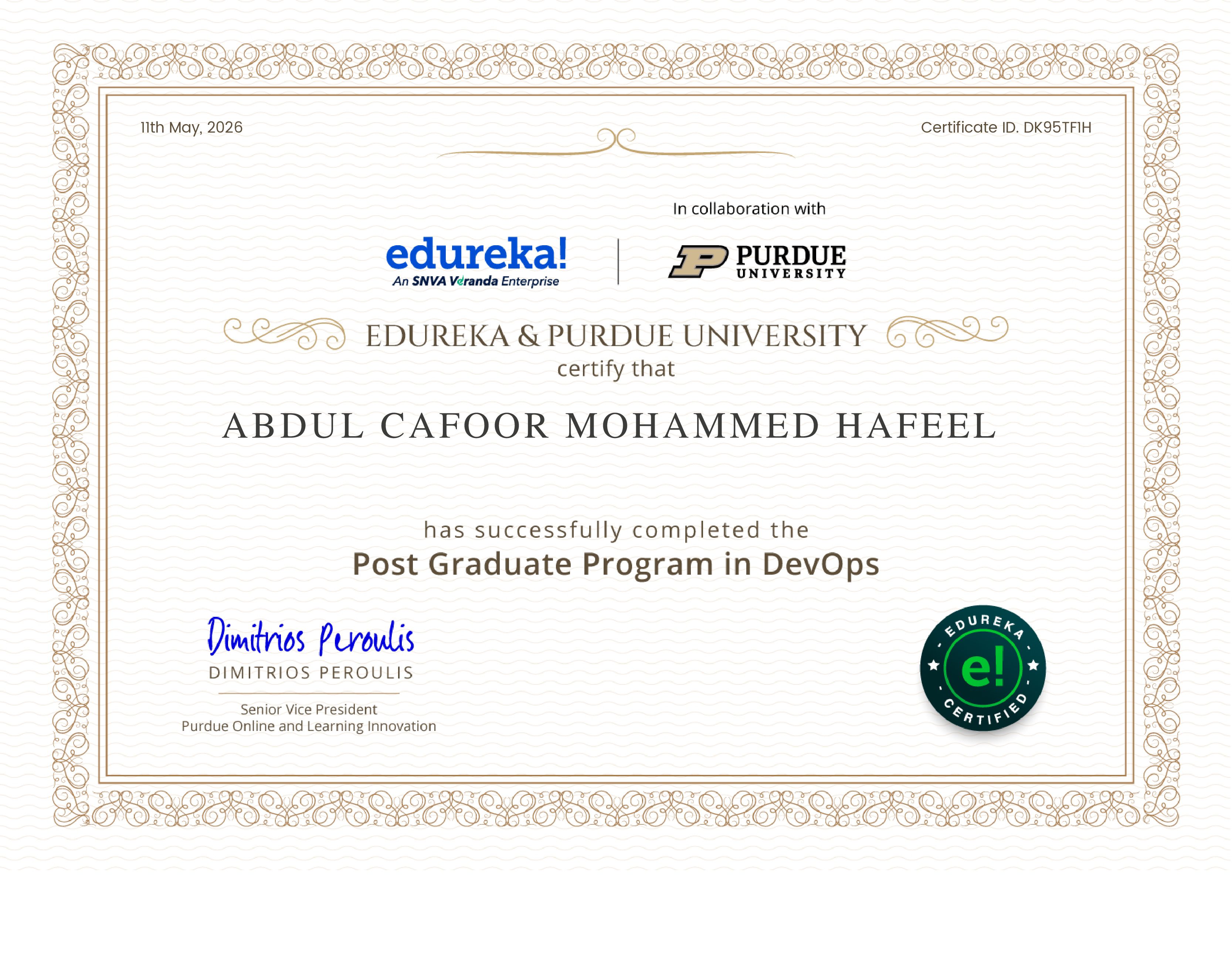 certificate!