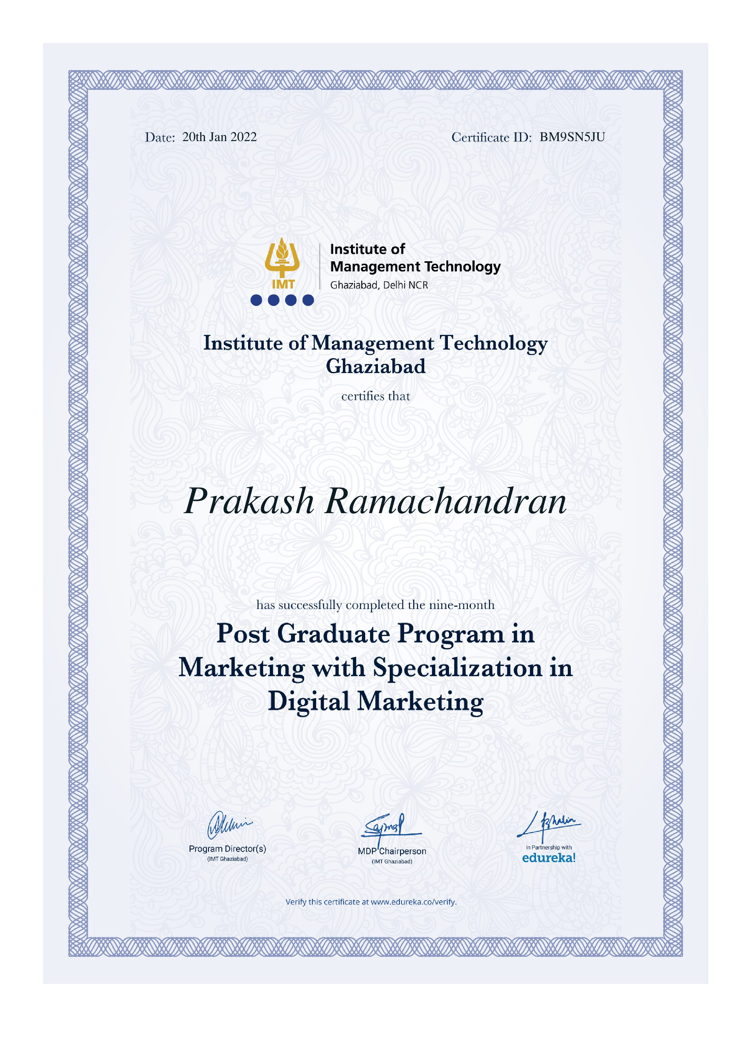certificate!