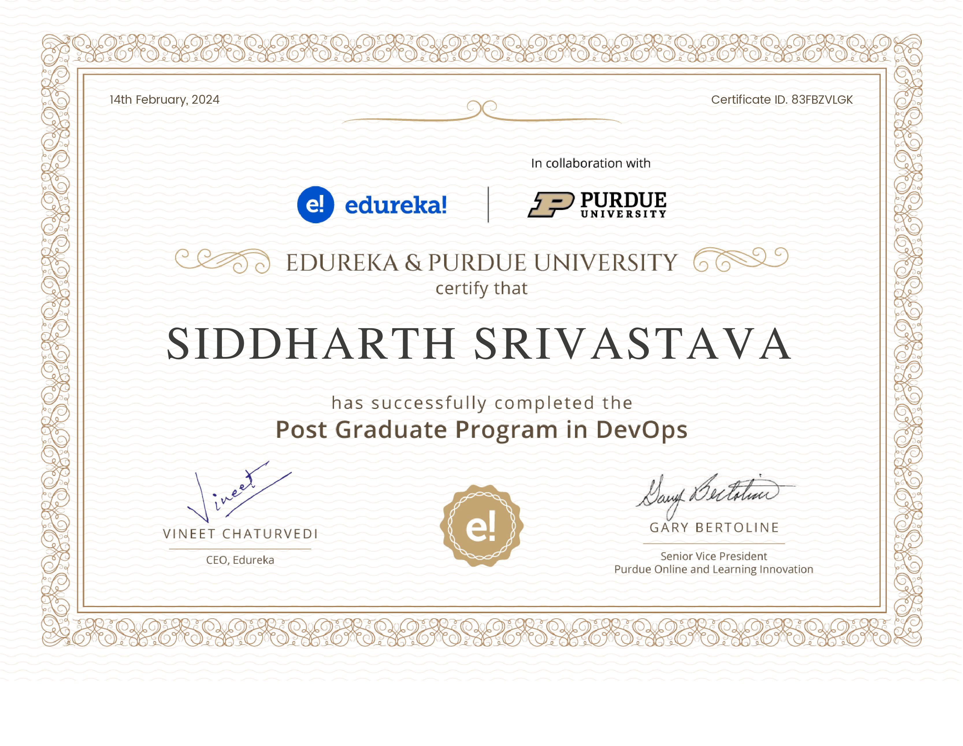 certificate!