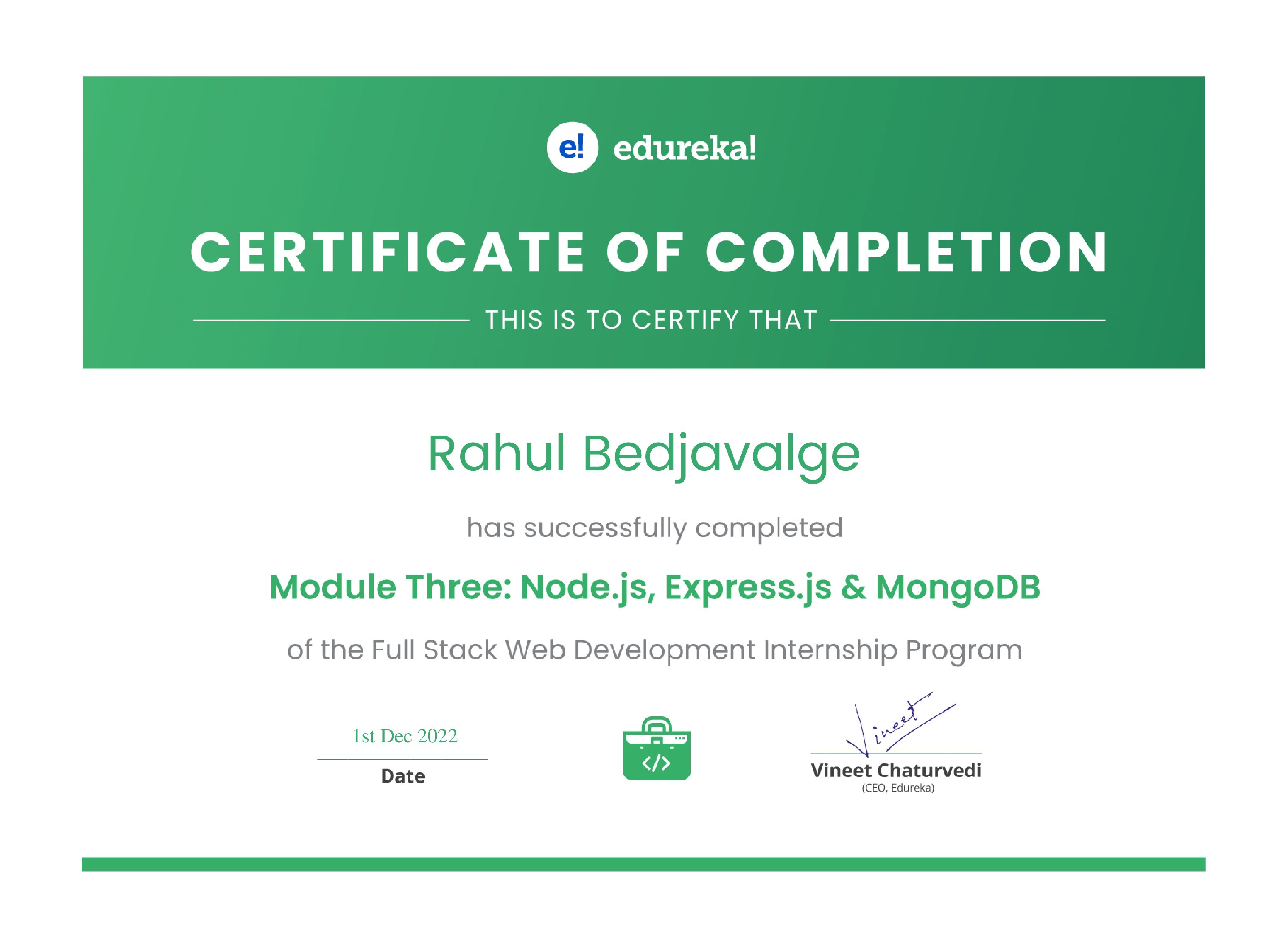certificate!