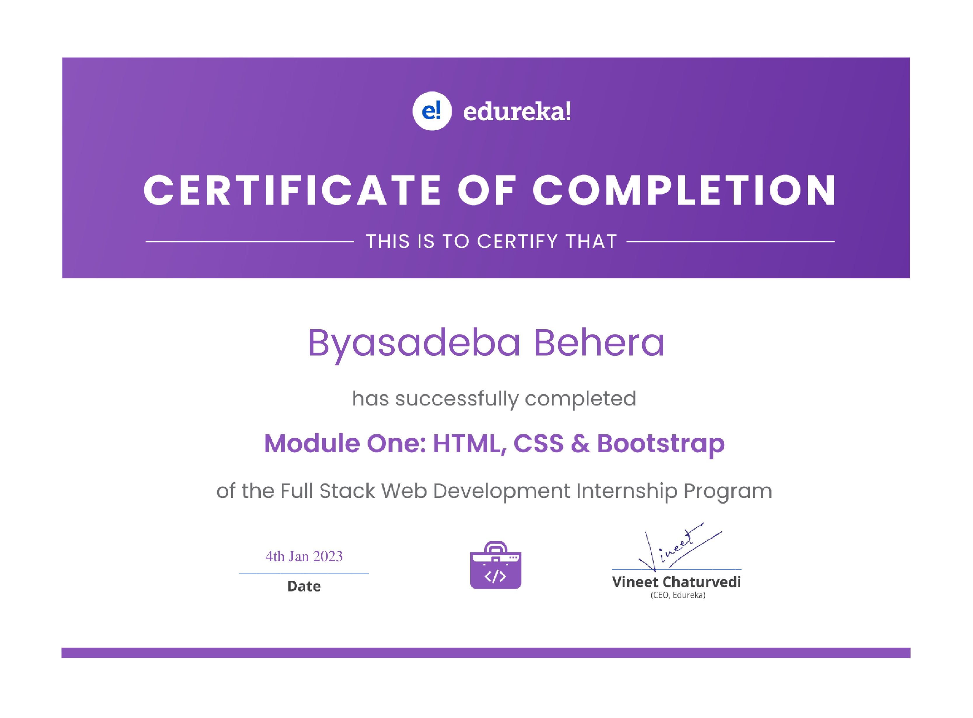certificate!