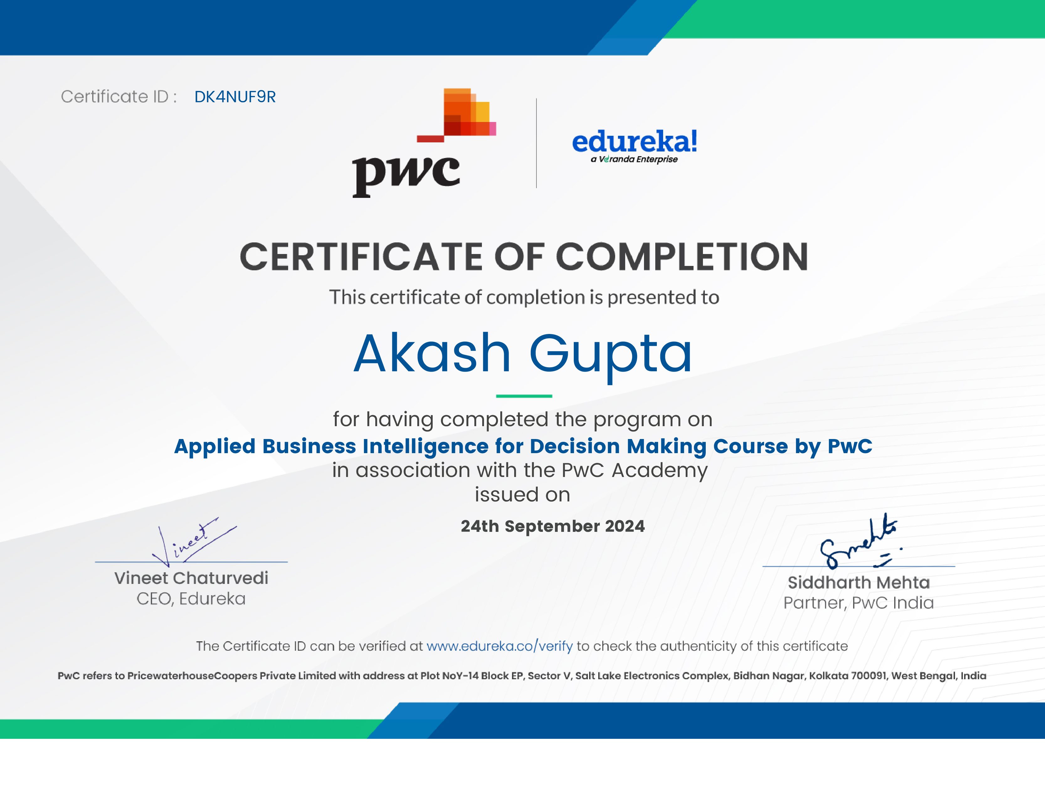 certificate!