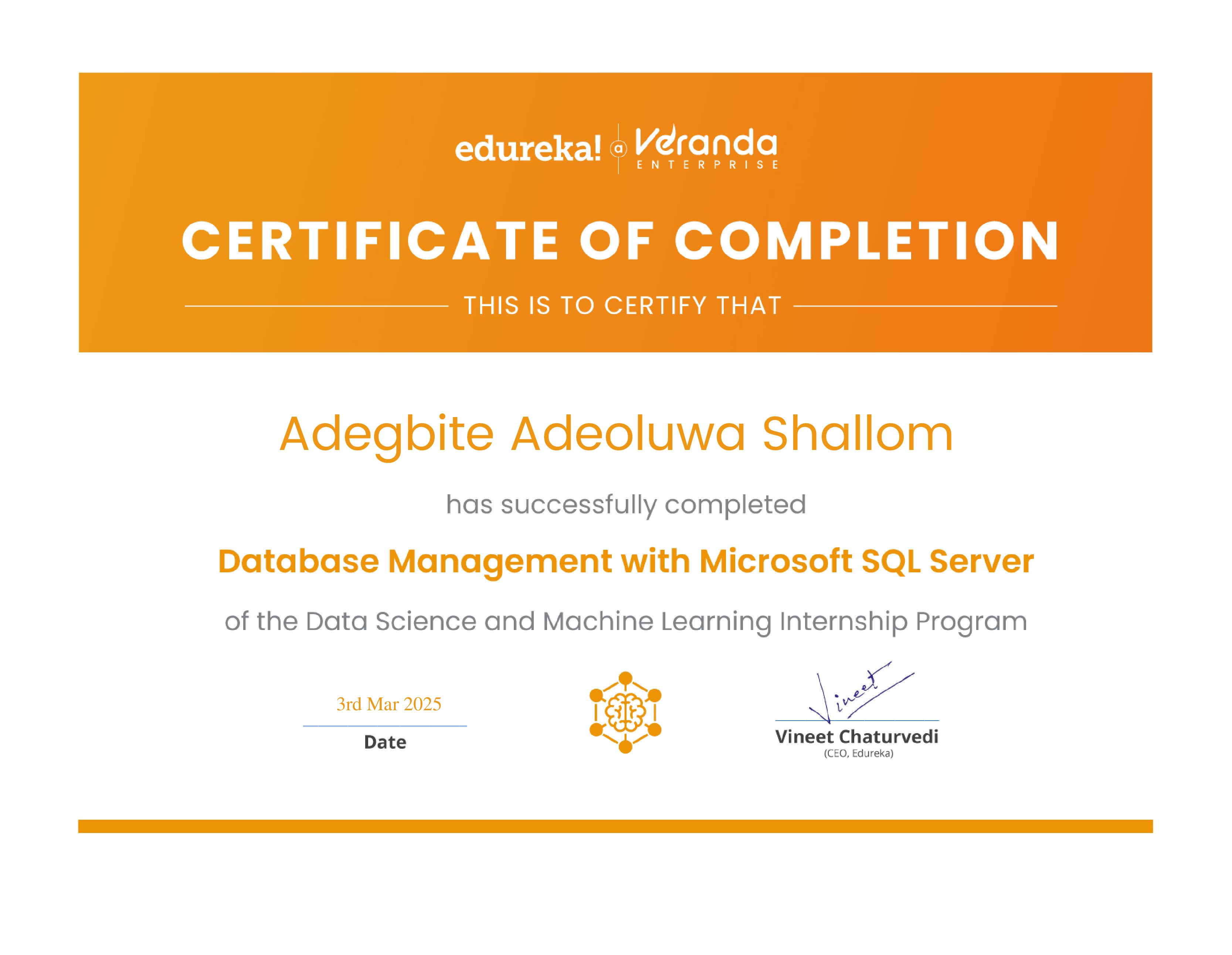 certificate!