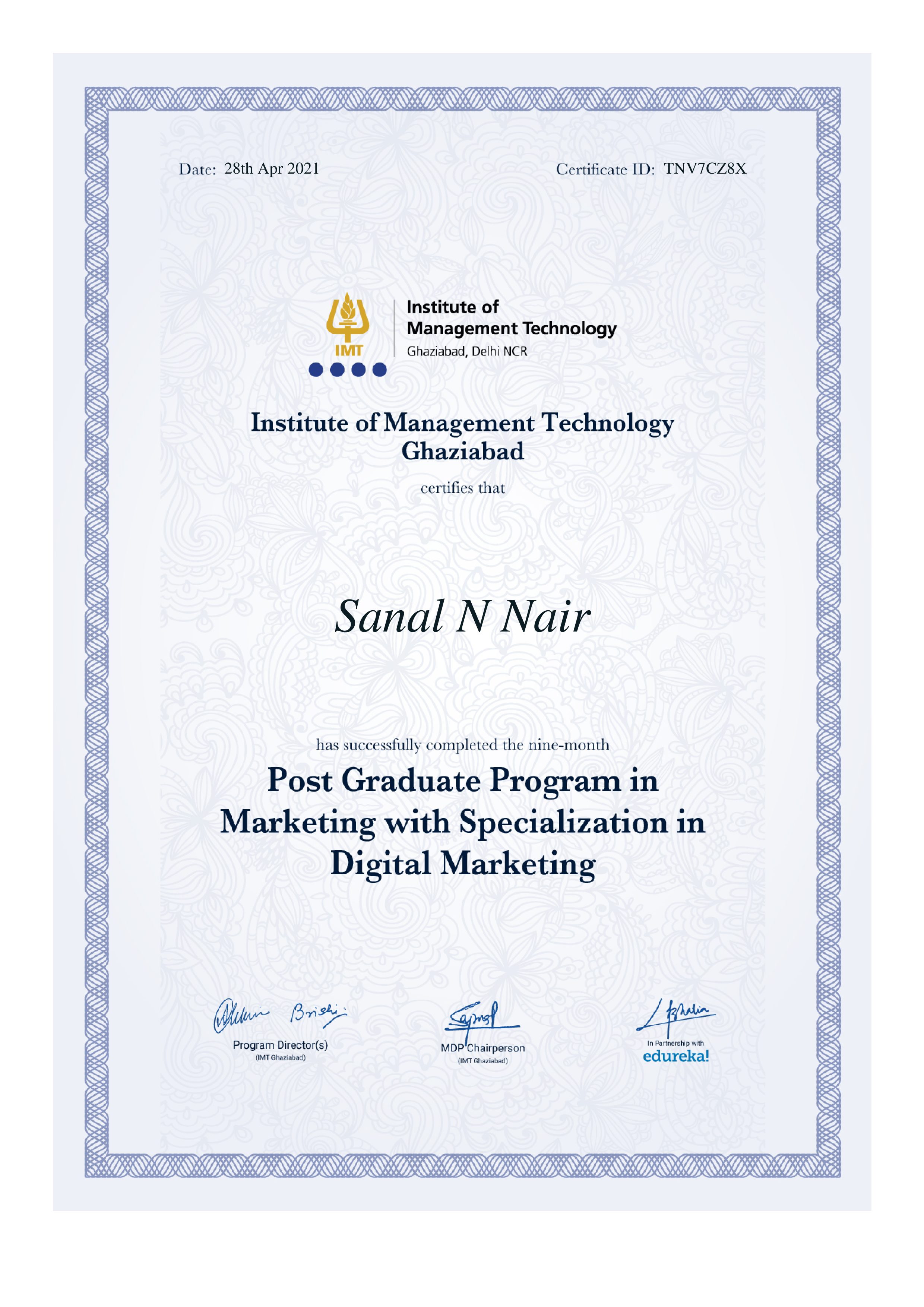 certificate!