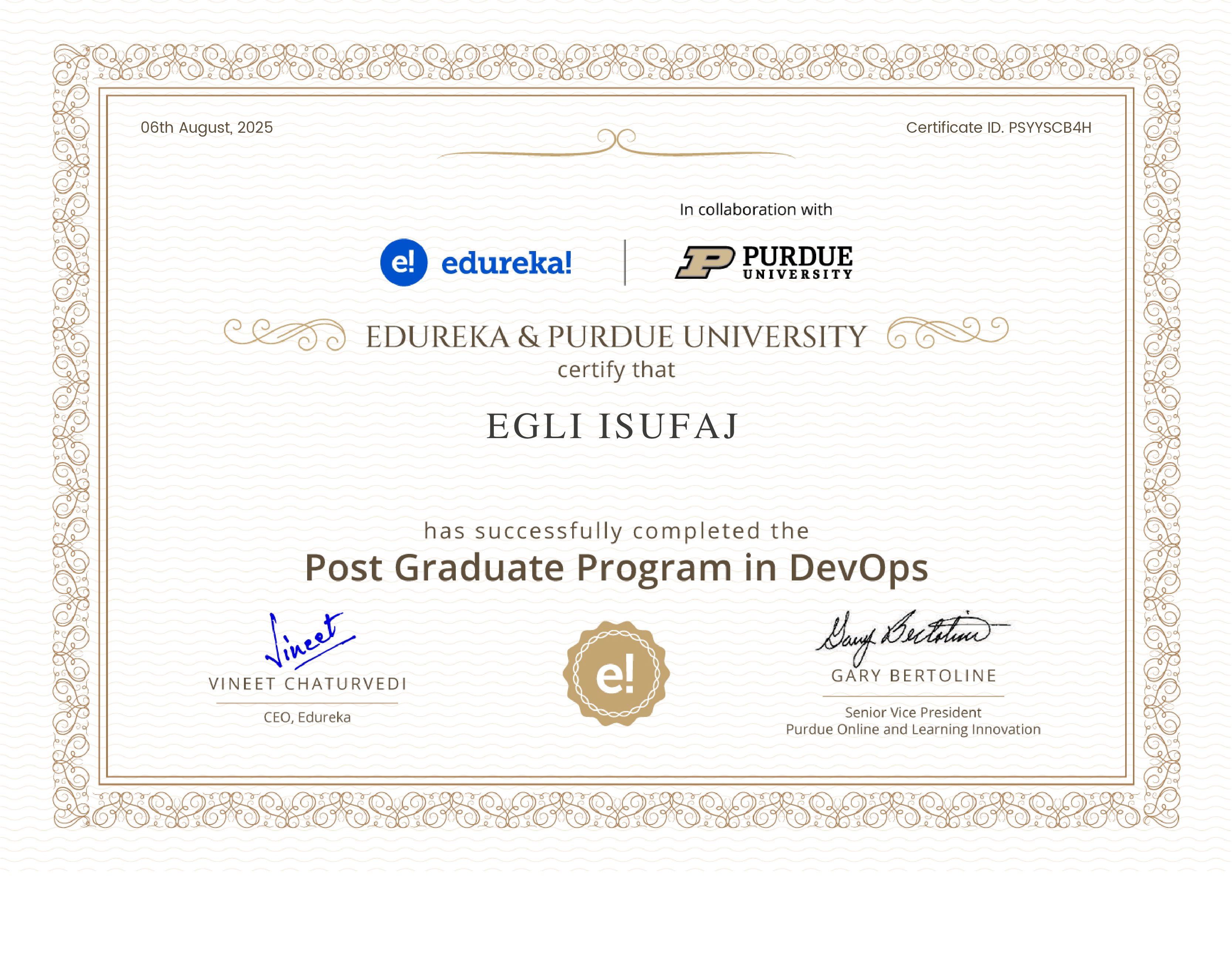 certificate!