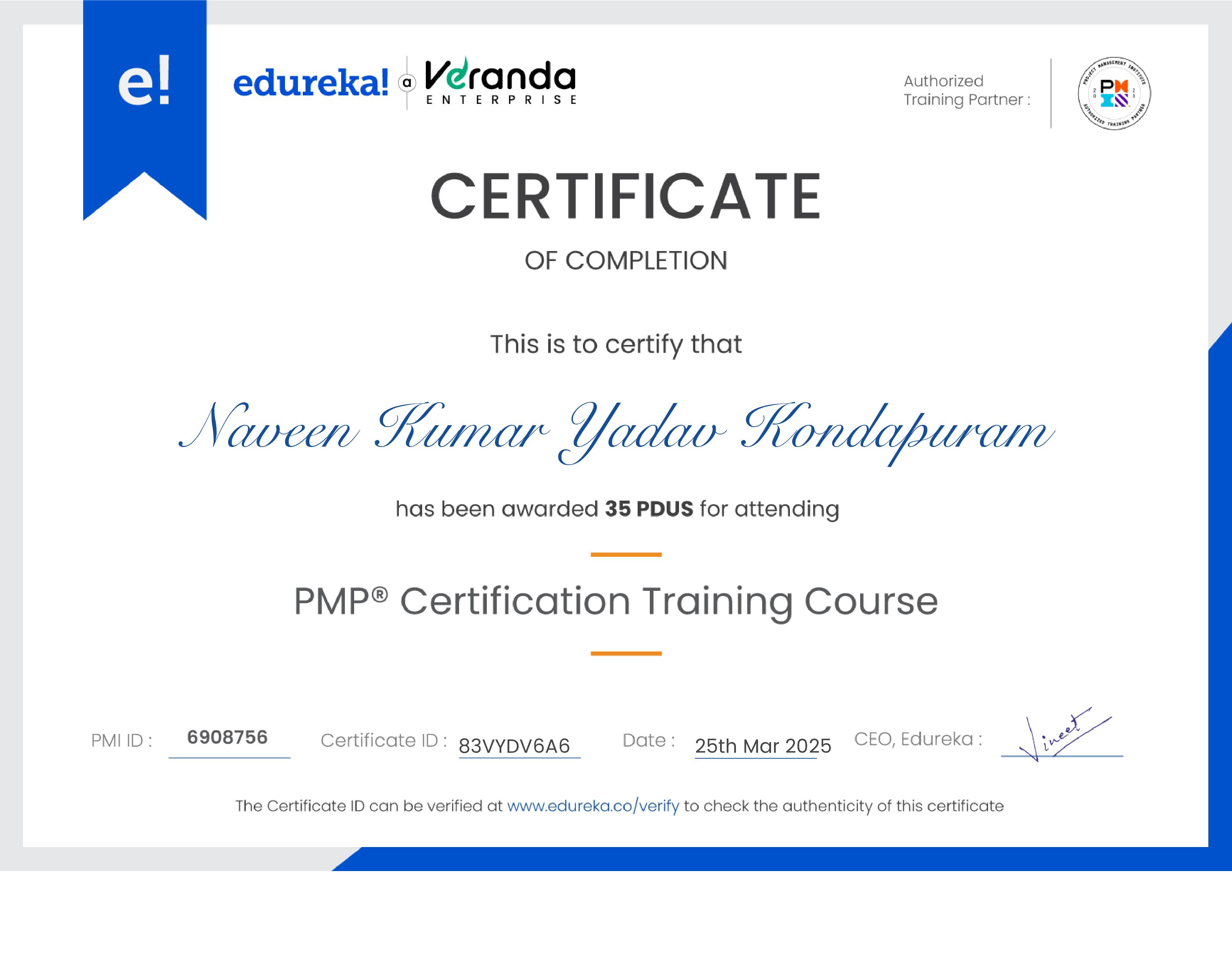 certificate!