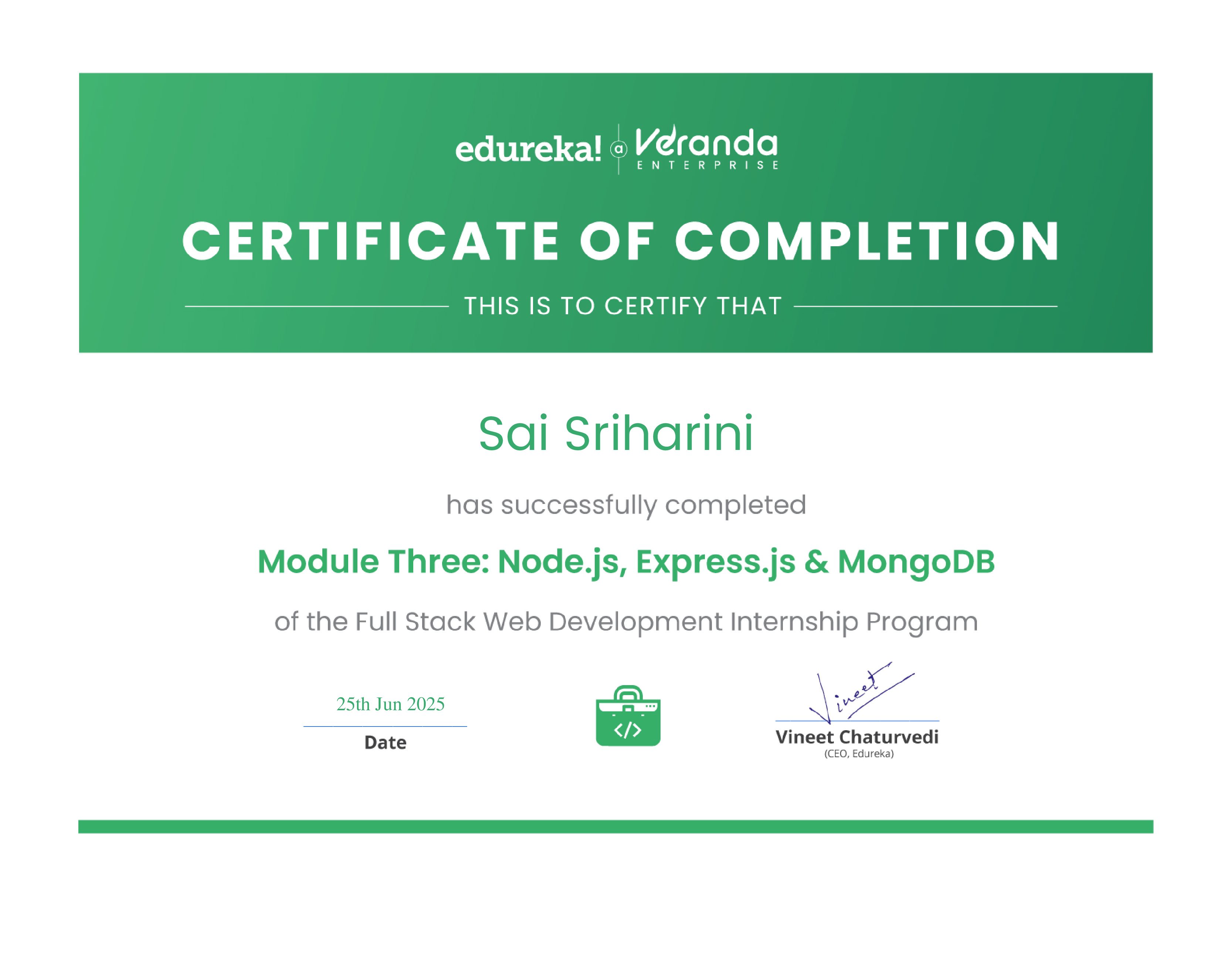 certificate!