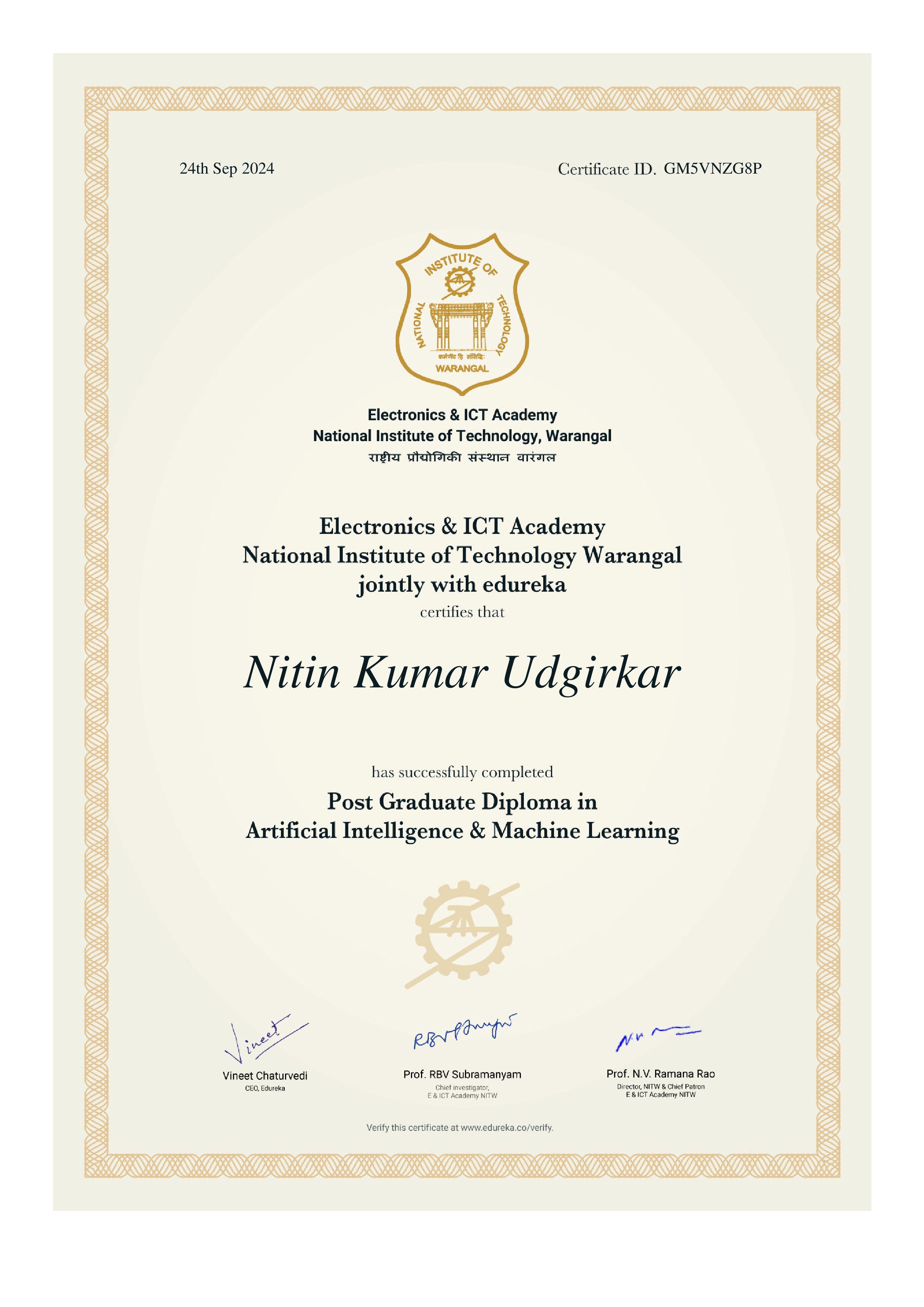 certificate!