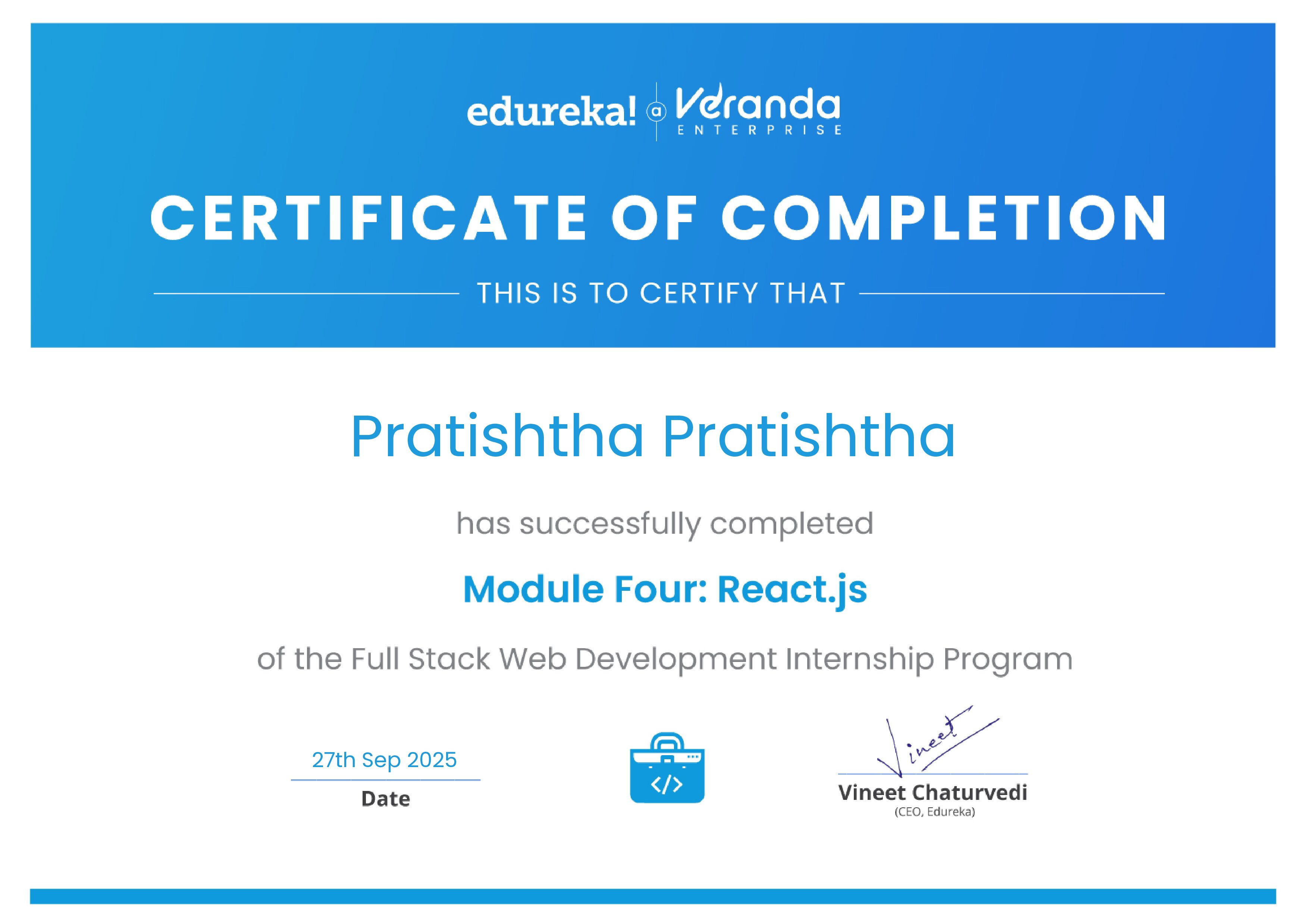 certificate!