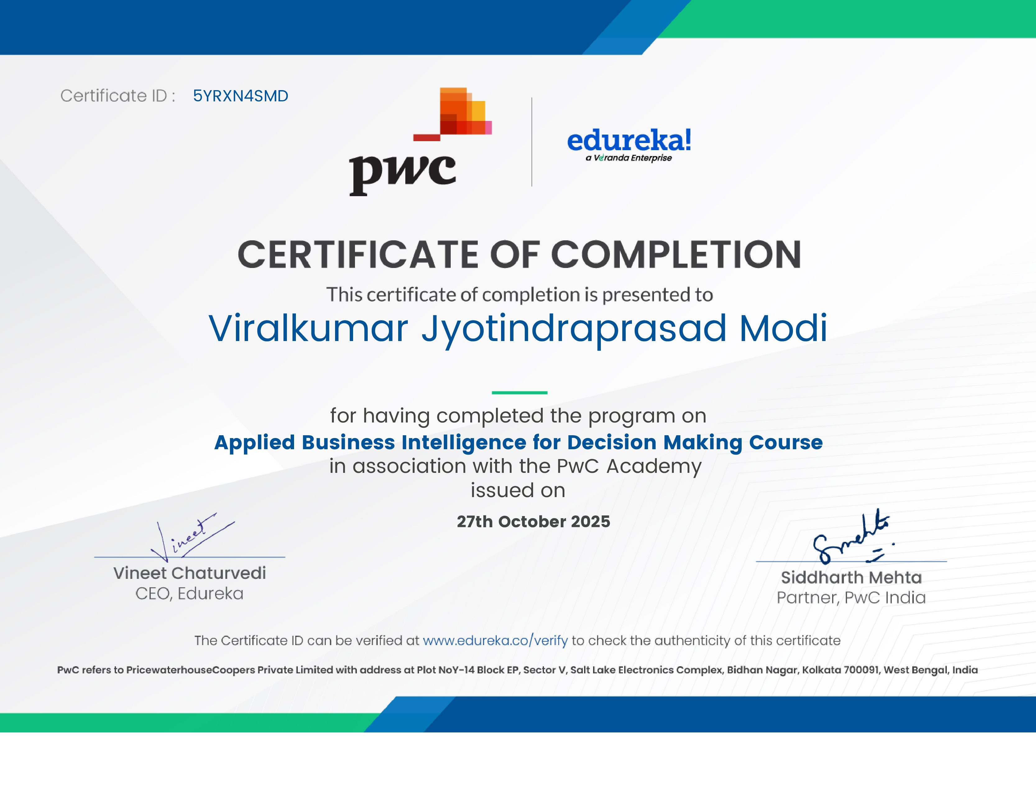 certificate!