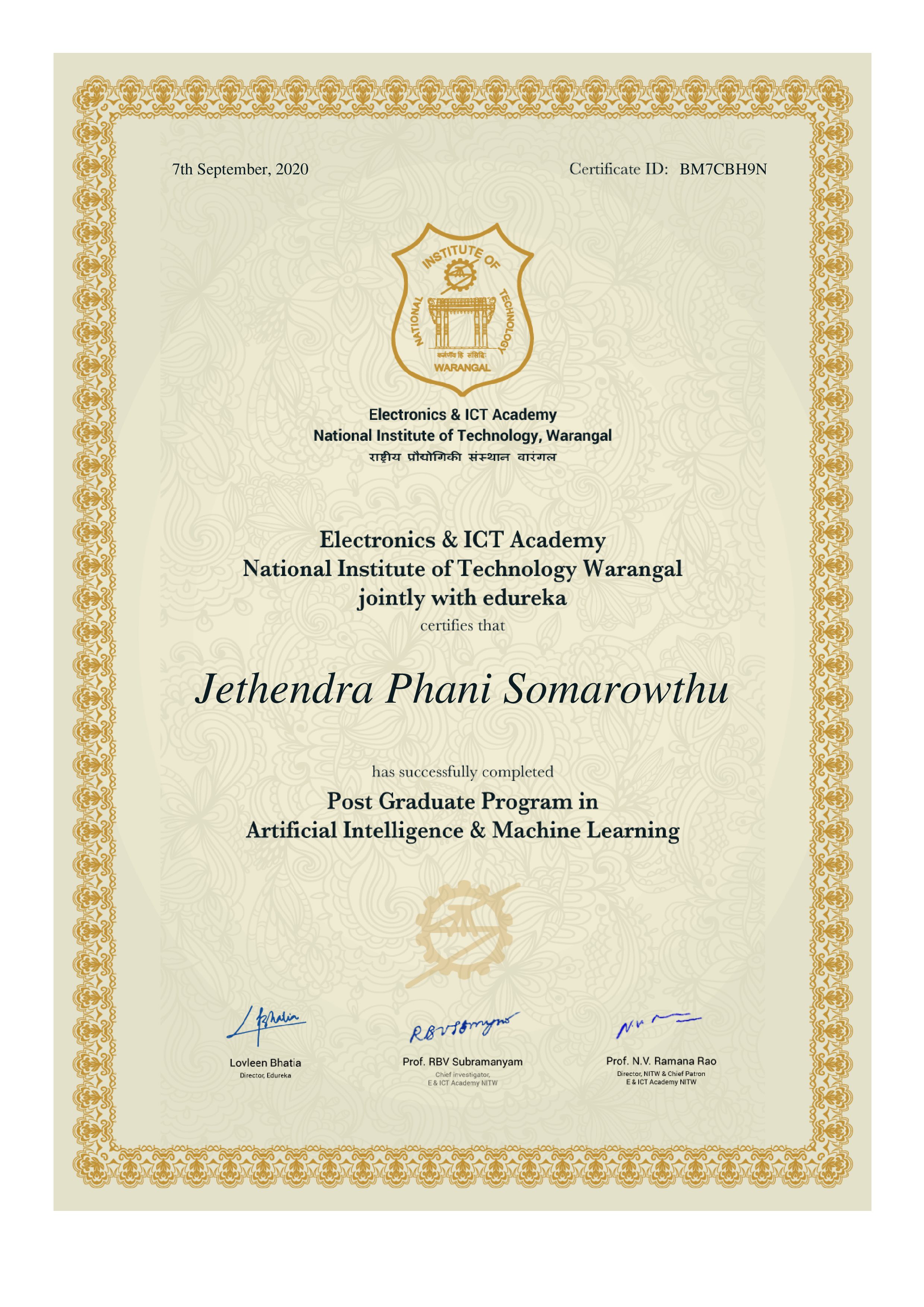 certificate!