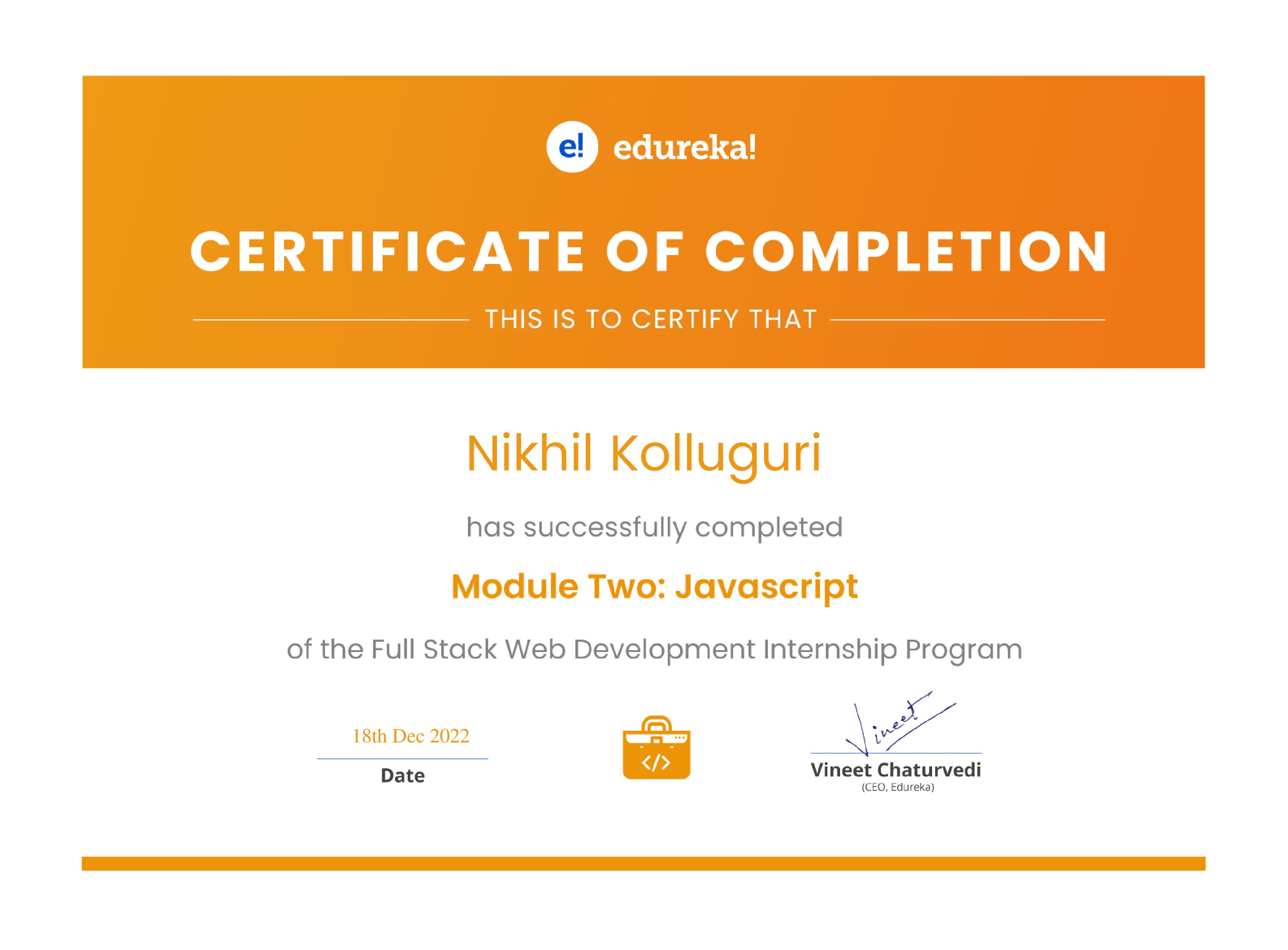 certificate!